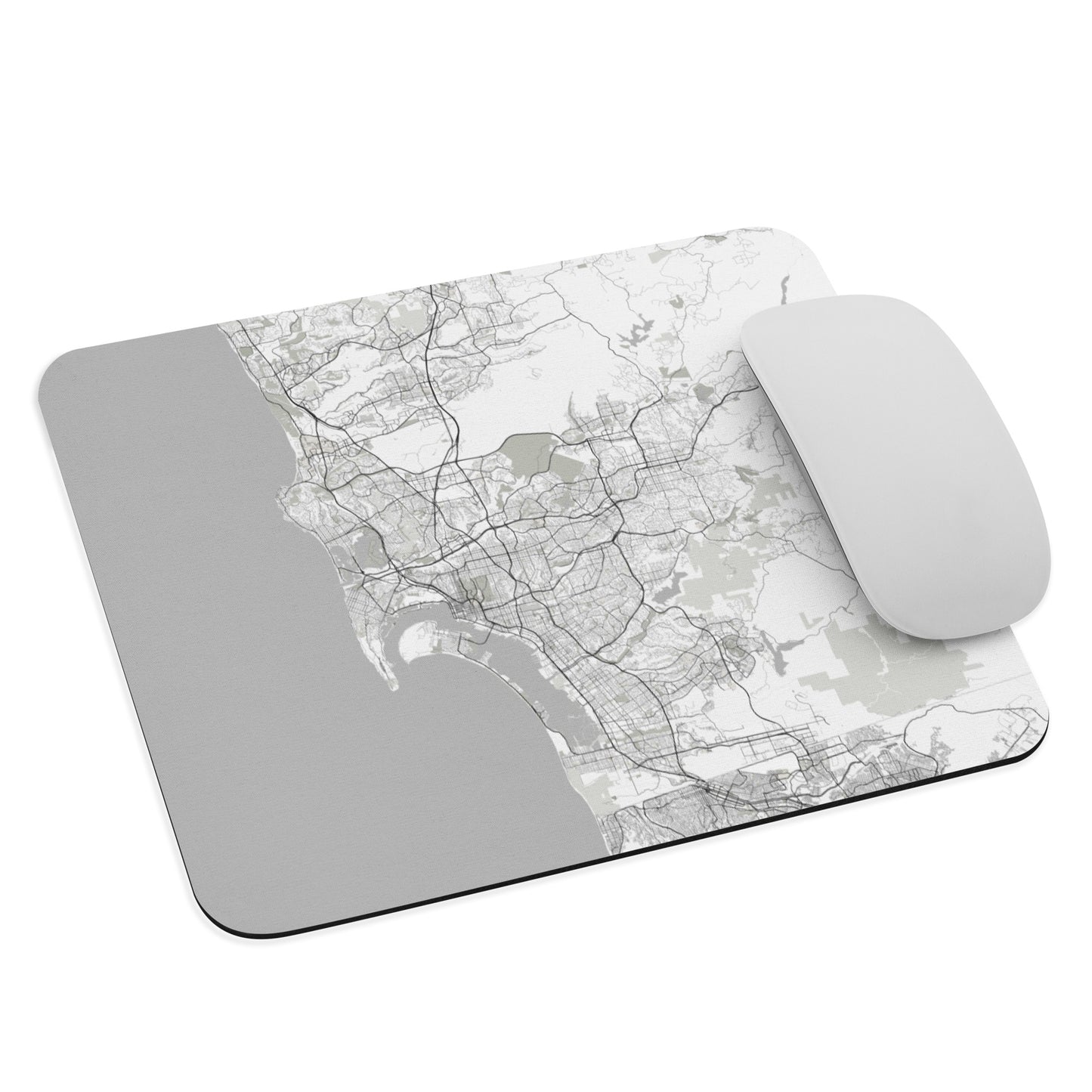 San Diego White Map Mouse Pad