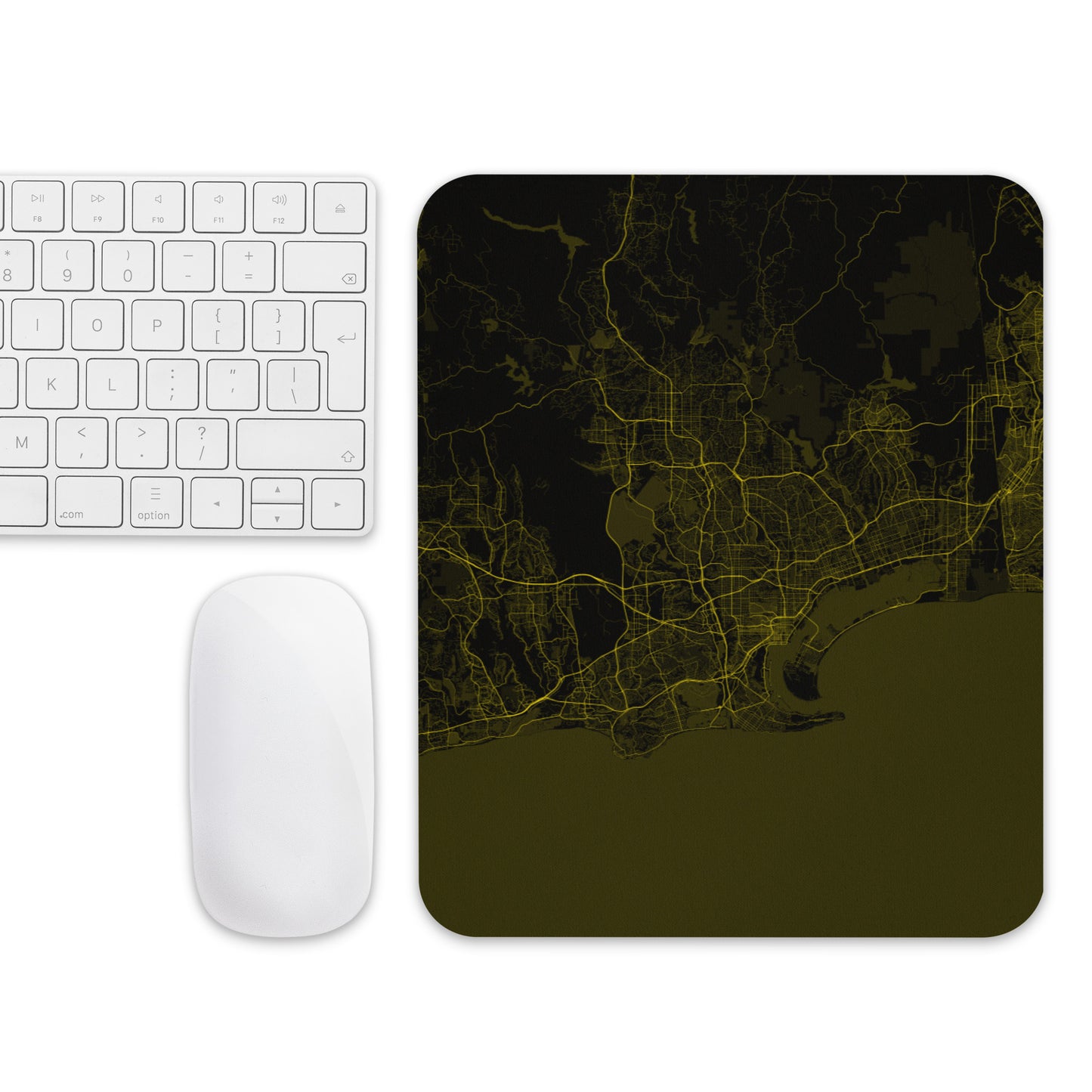 San Diego Black and Yellow Map Mouse Pad