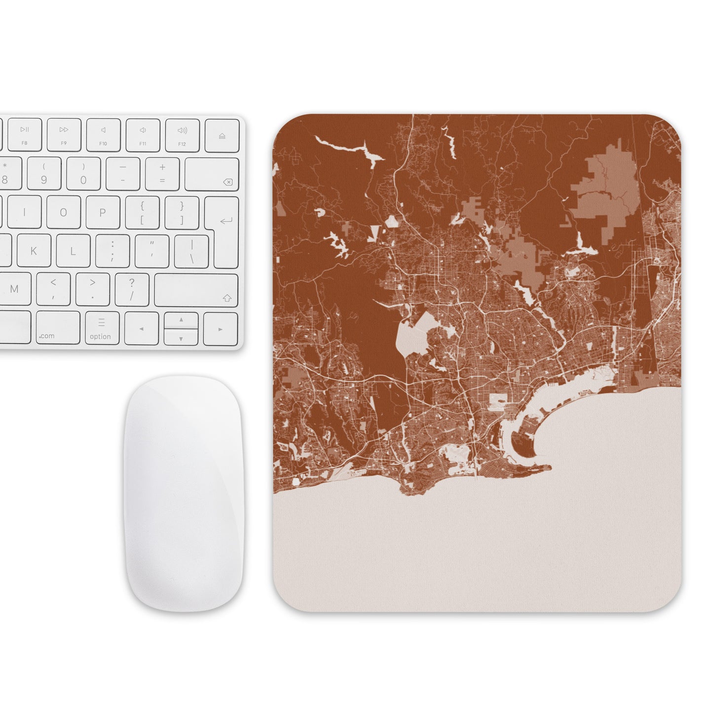 San Diego Brown and White Map Mouse Pad