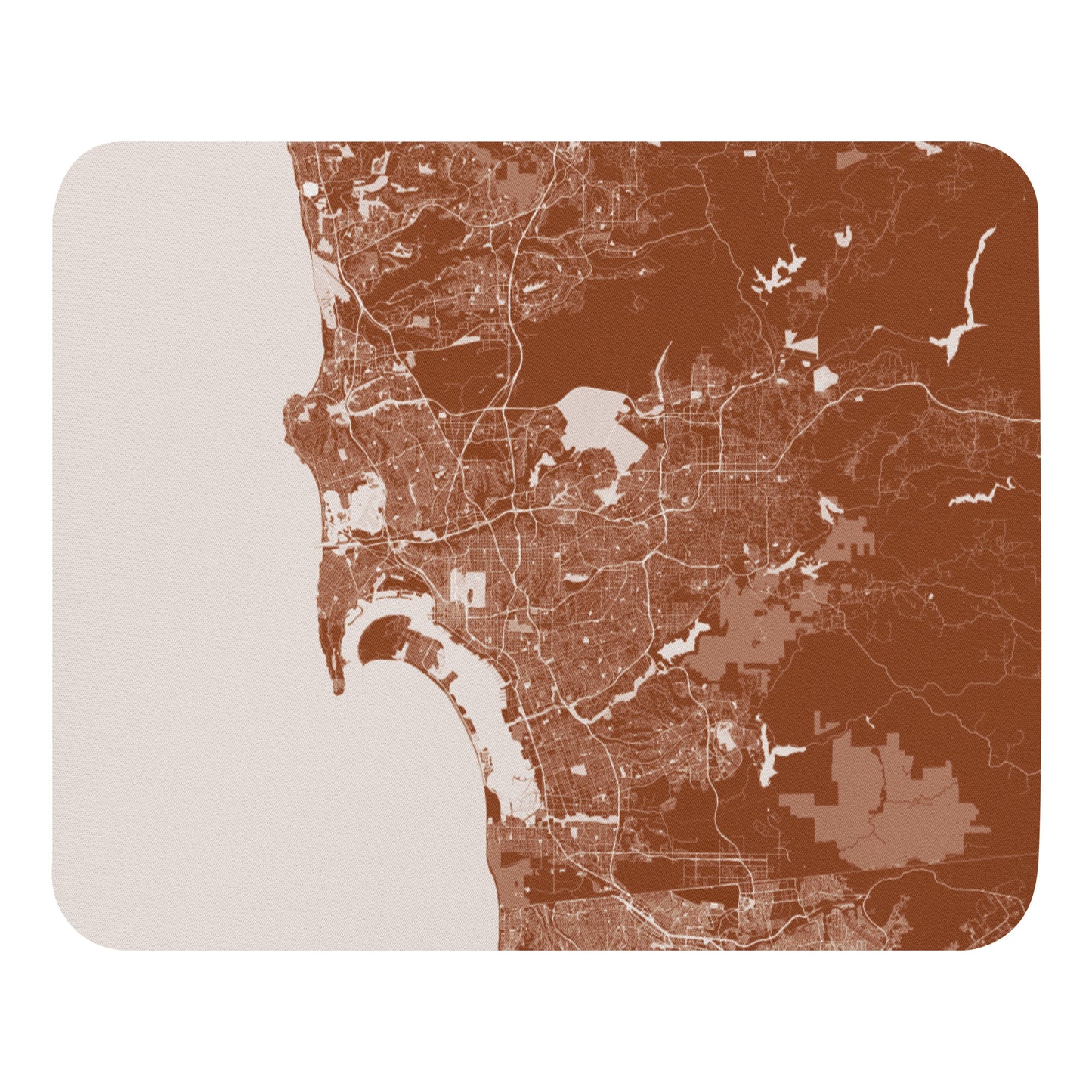 San Diego Brown and White Map Mouse Pad