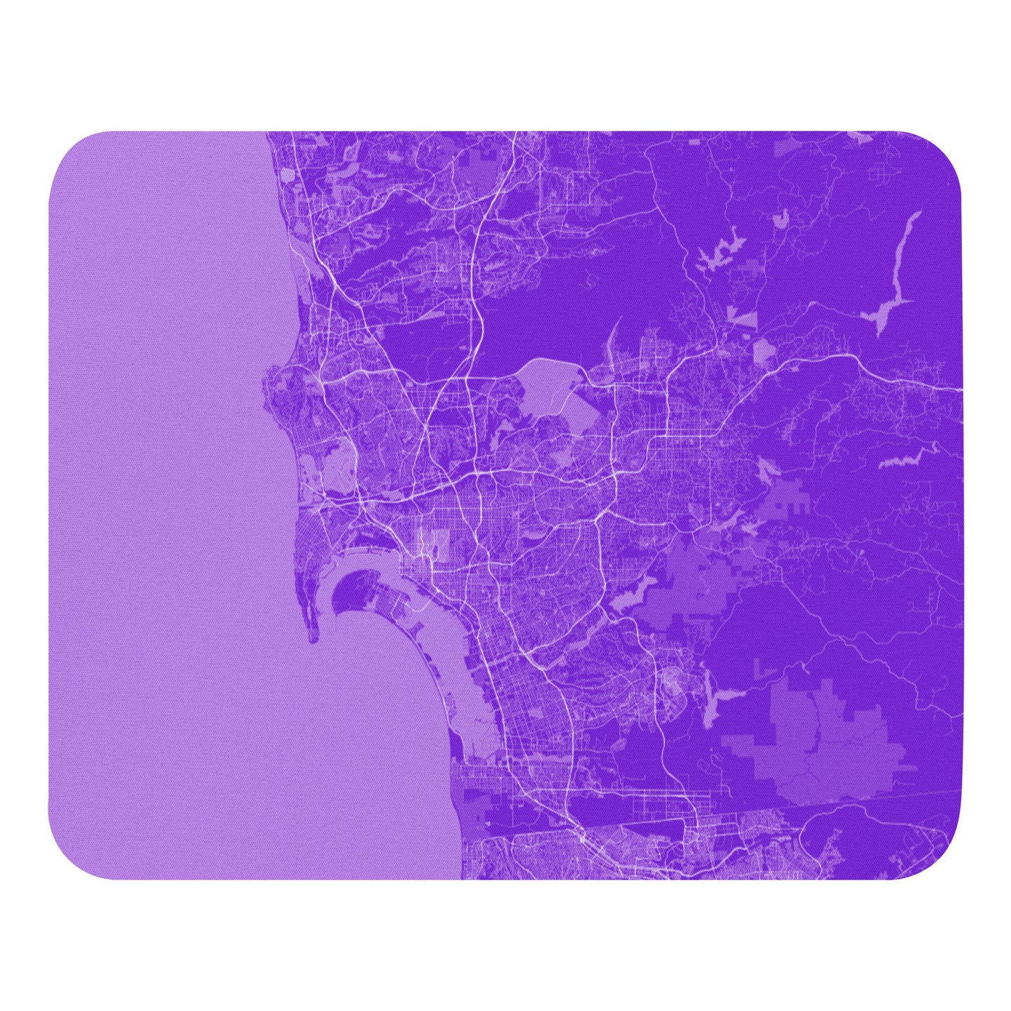 San Diego Purple and White Map Mouse Pad