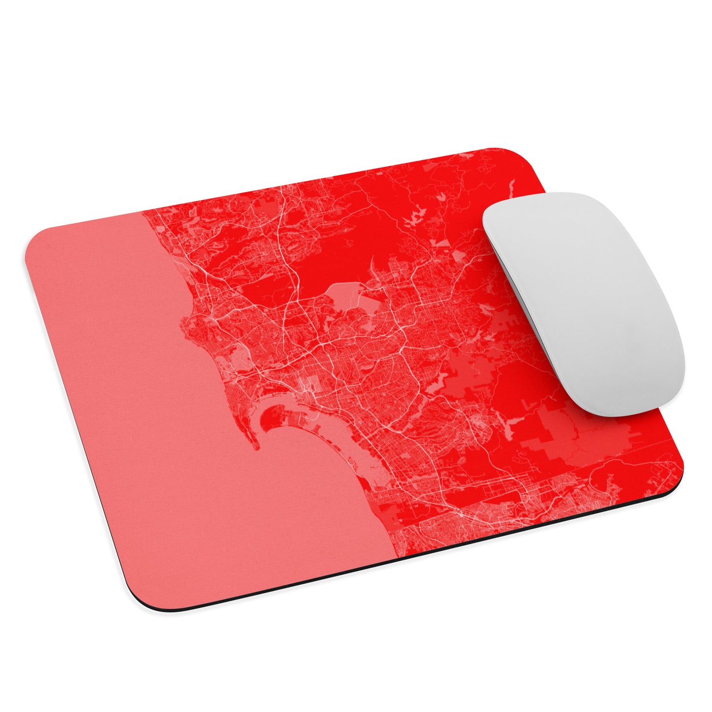 San Diego Red and White Map Mouse Pad