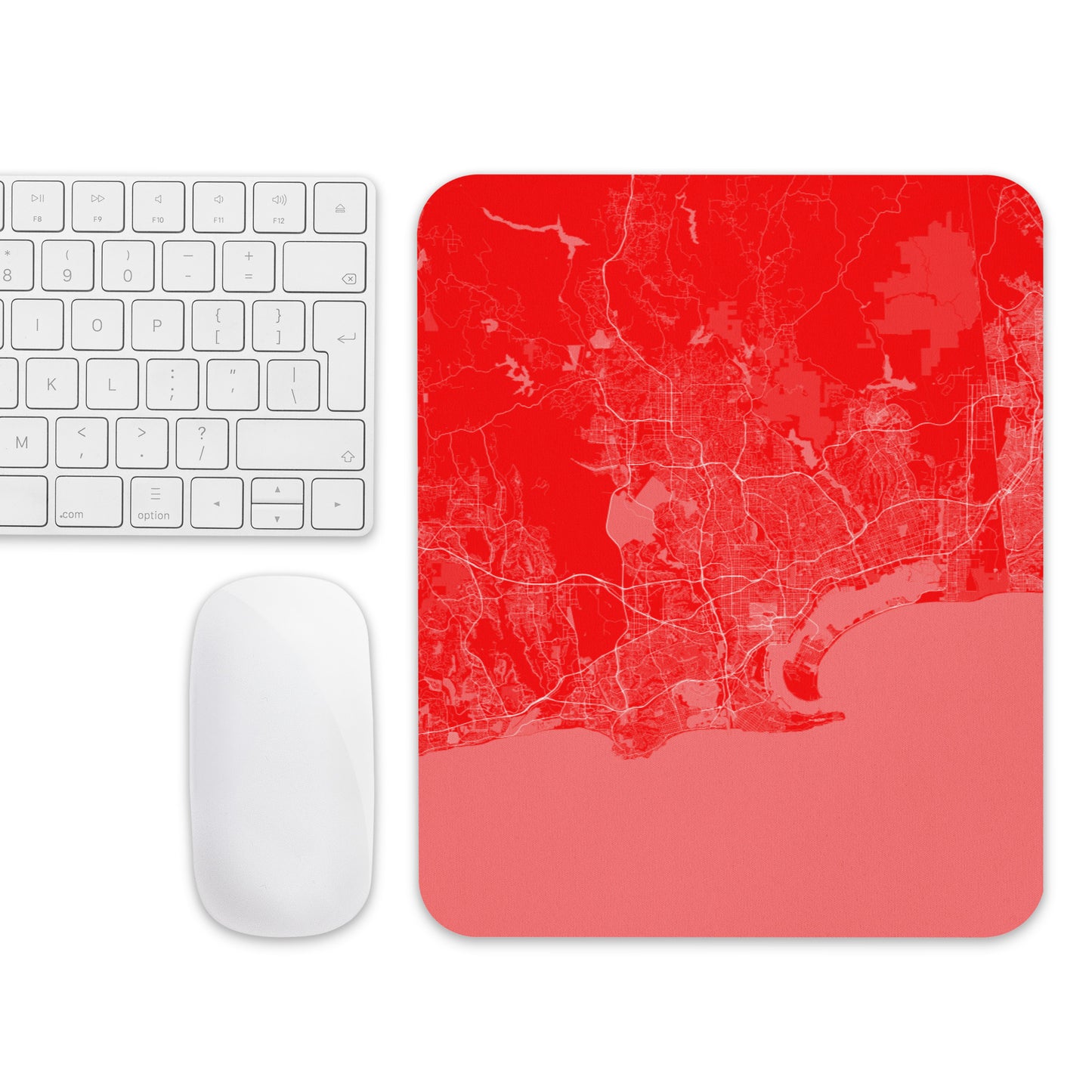 San Diego Red and White Map Mouse Pad