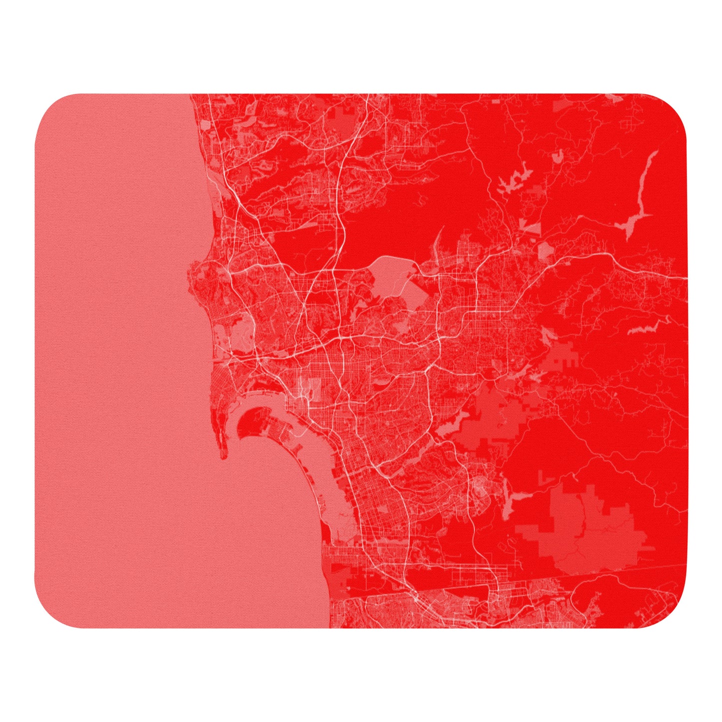 San Diego Red and White Map Mouse Pad