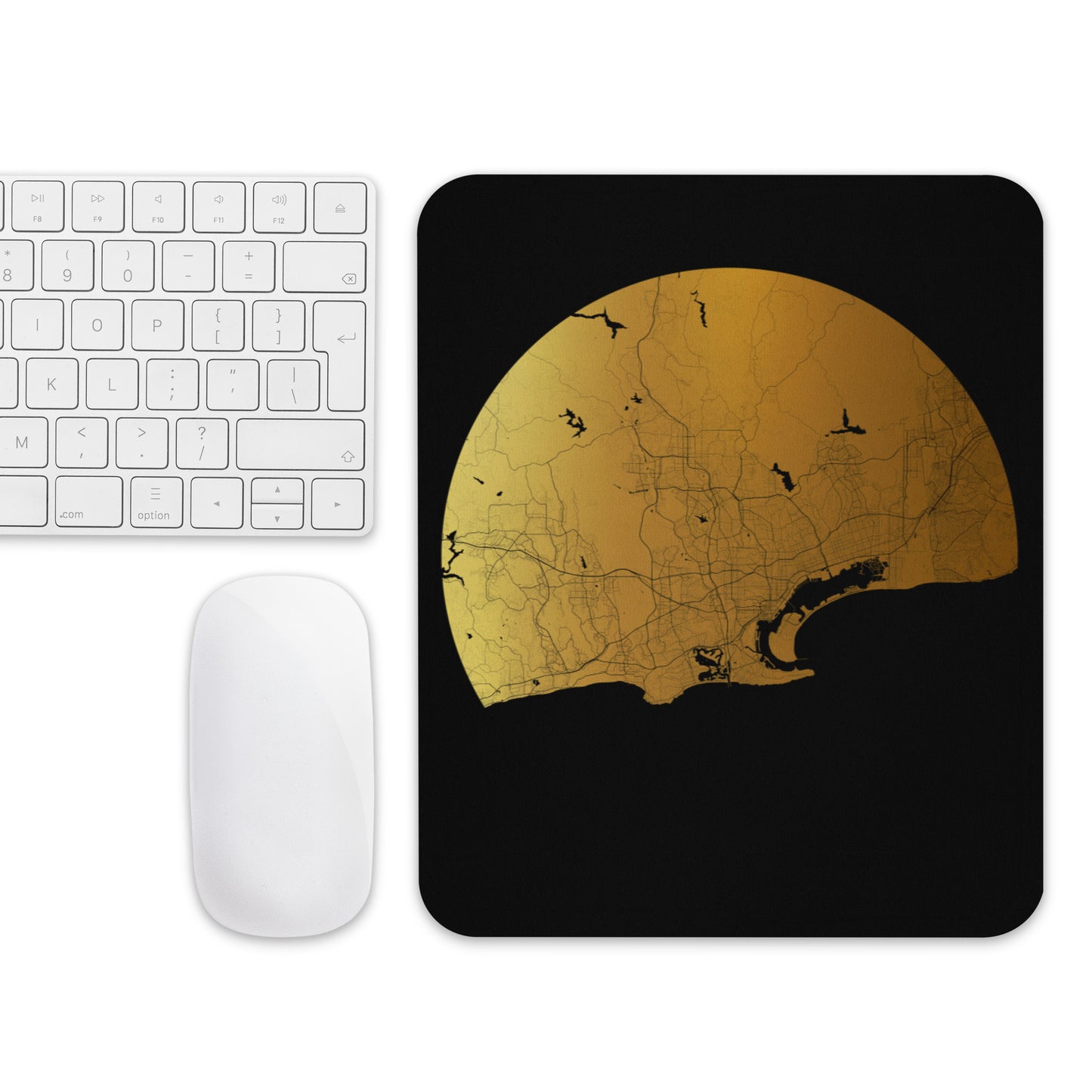 San Diego Gold on Black Map Mouse Pad