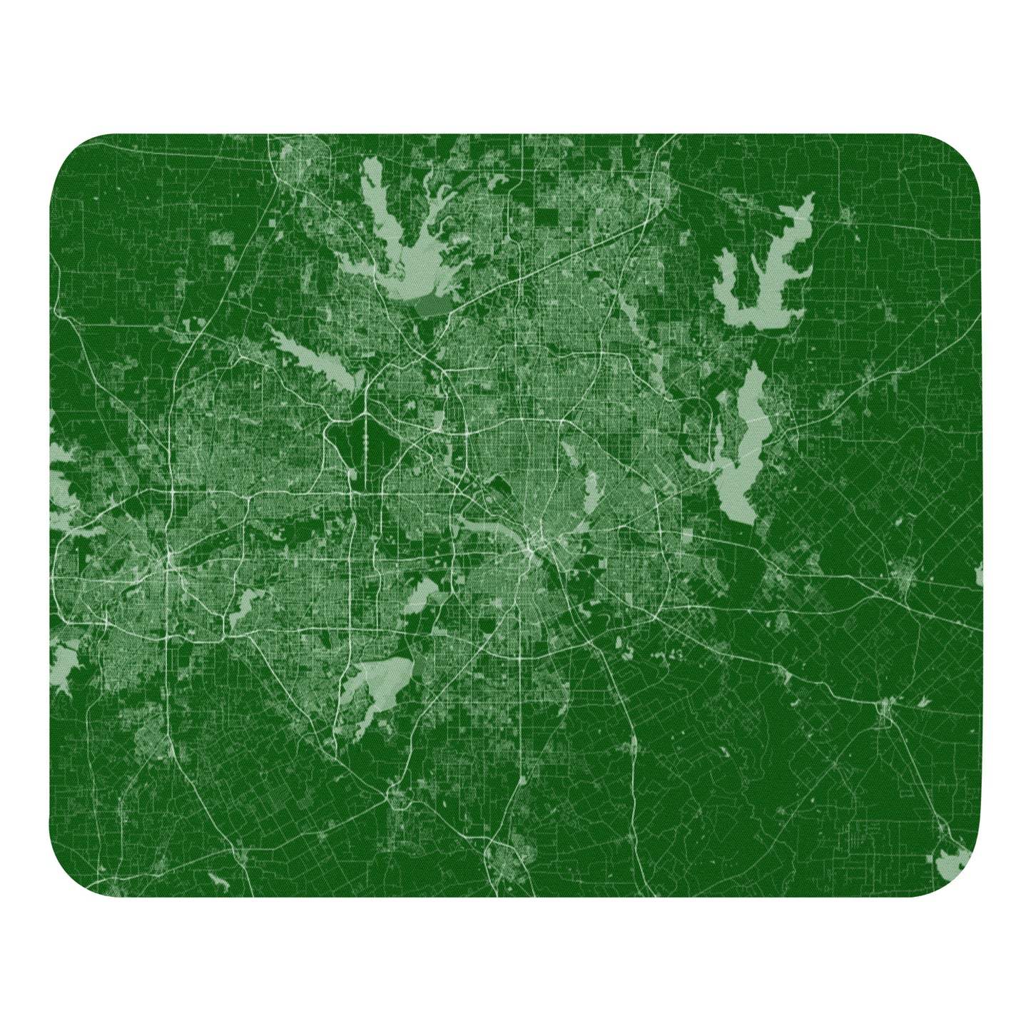 Dallas Green and White Map Mouse Pad