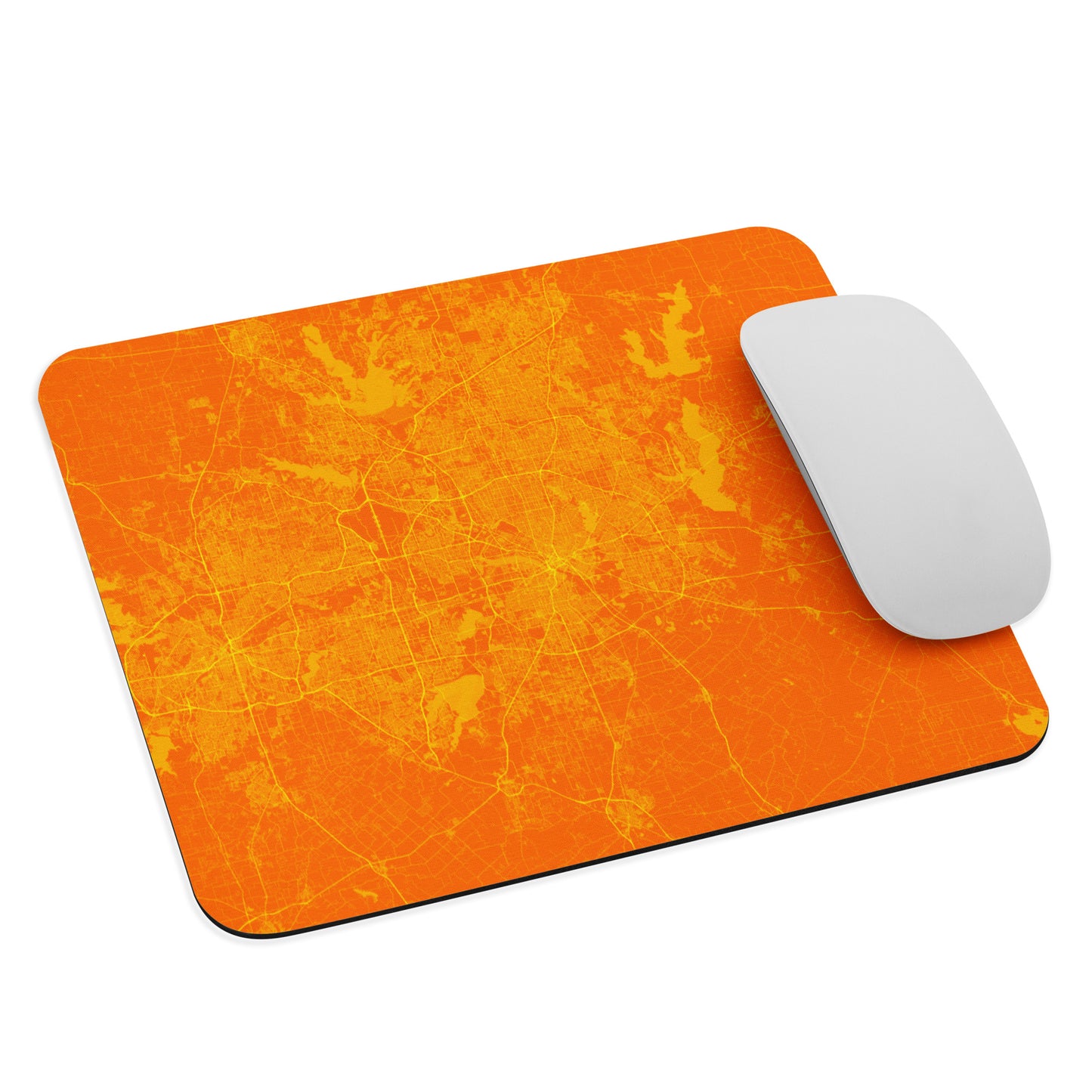 Dallas Orange and Yellow Map Mouse Pad