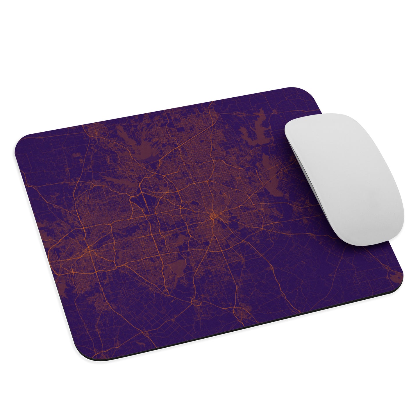 Dallas Purple and Orange Map Mouse Pad