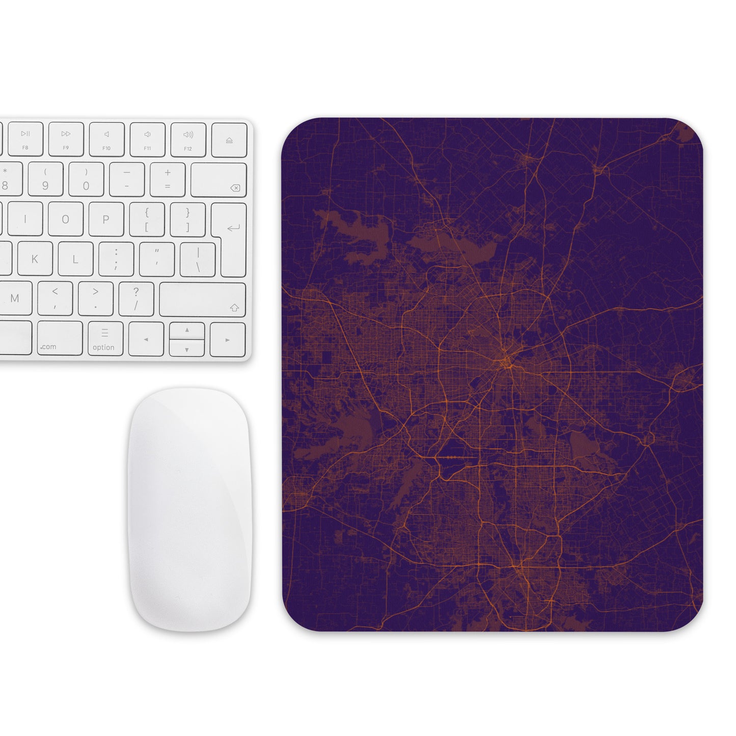 Dallas Purple and Orange Map Mouse Pad