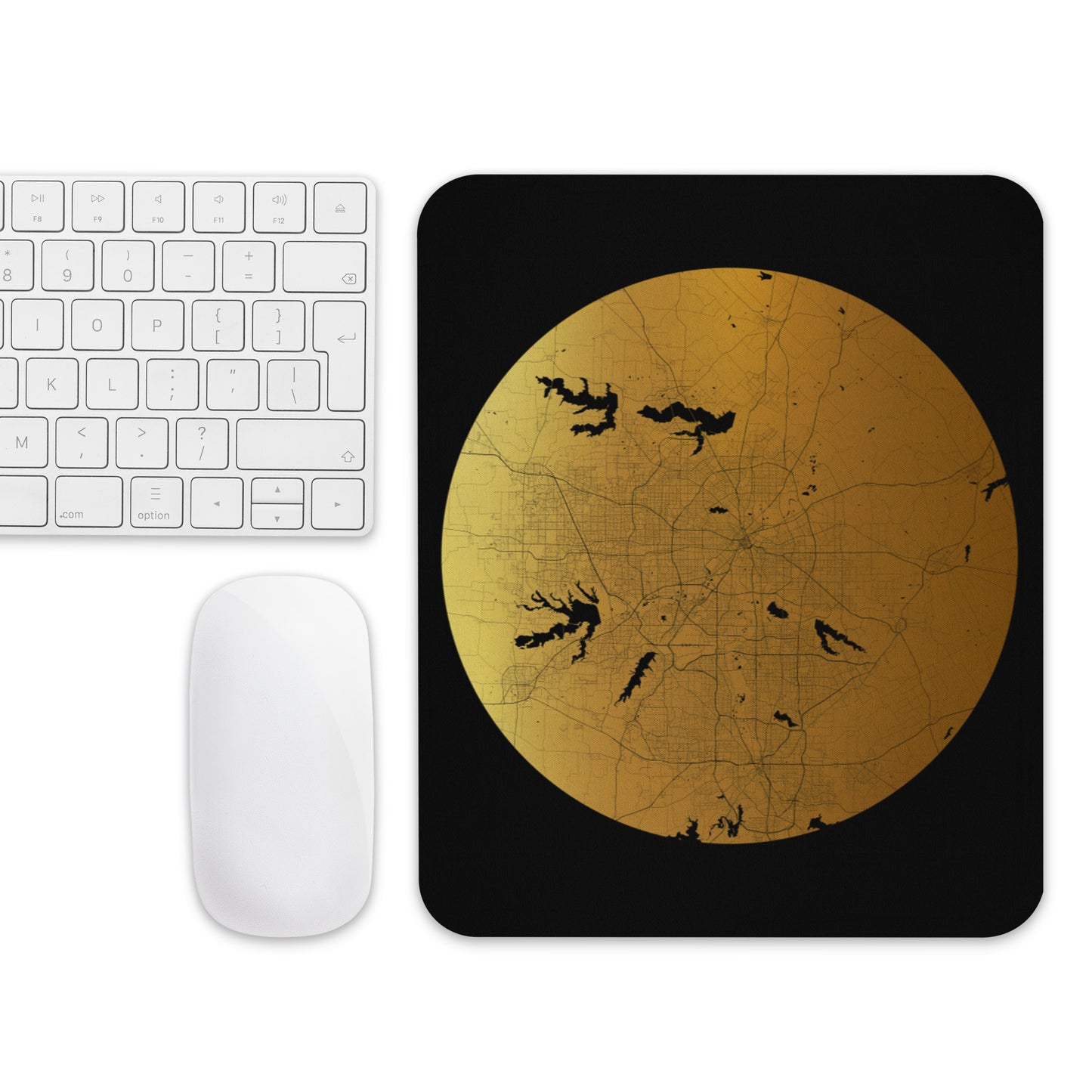 Dallas Gold on Black Map Mouse Pad