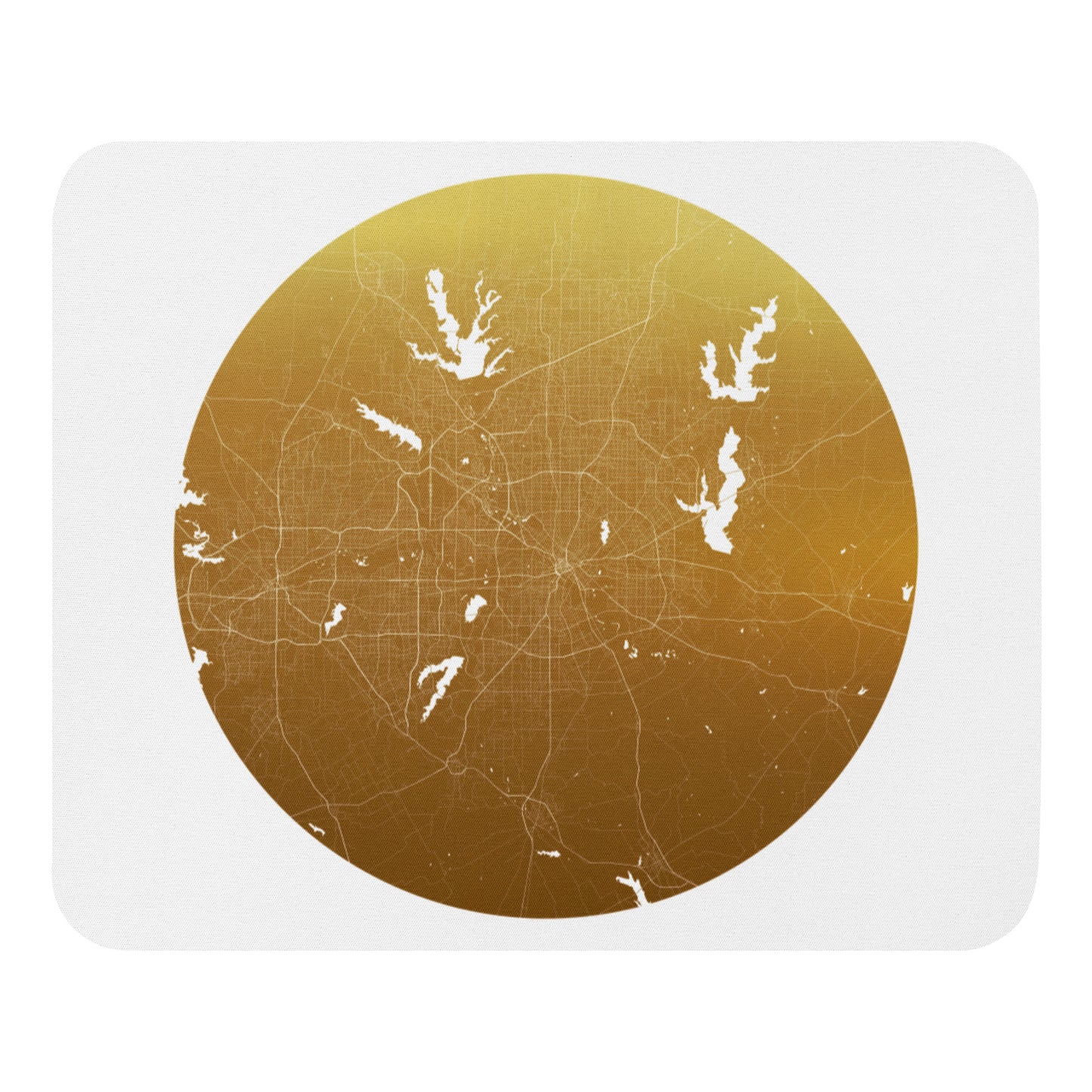 Dallas Gold on White Map Mouse Pad