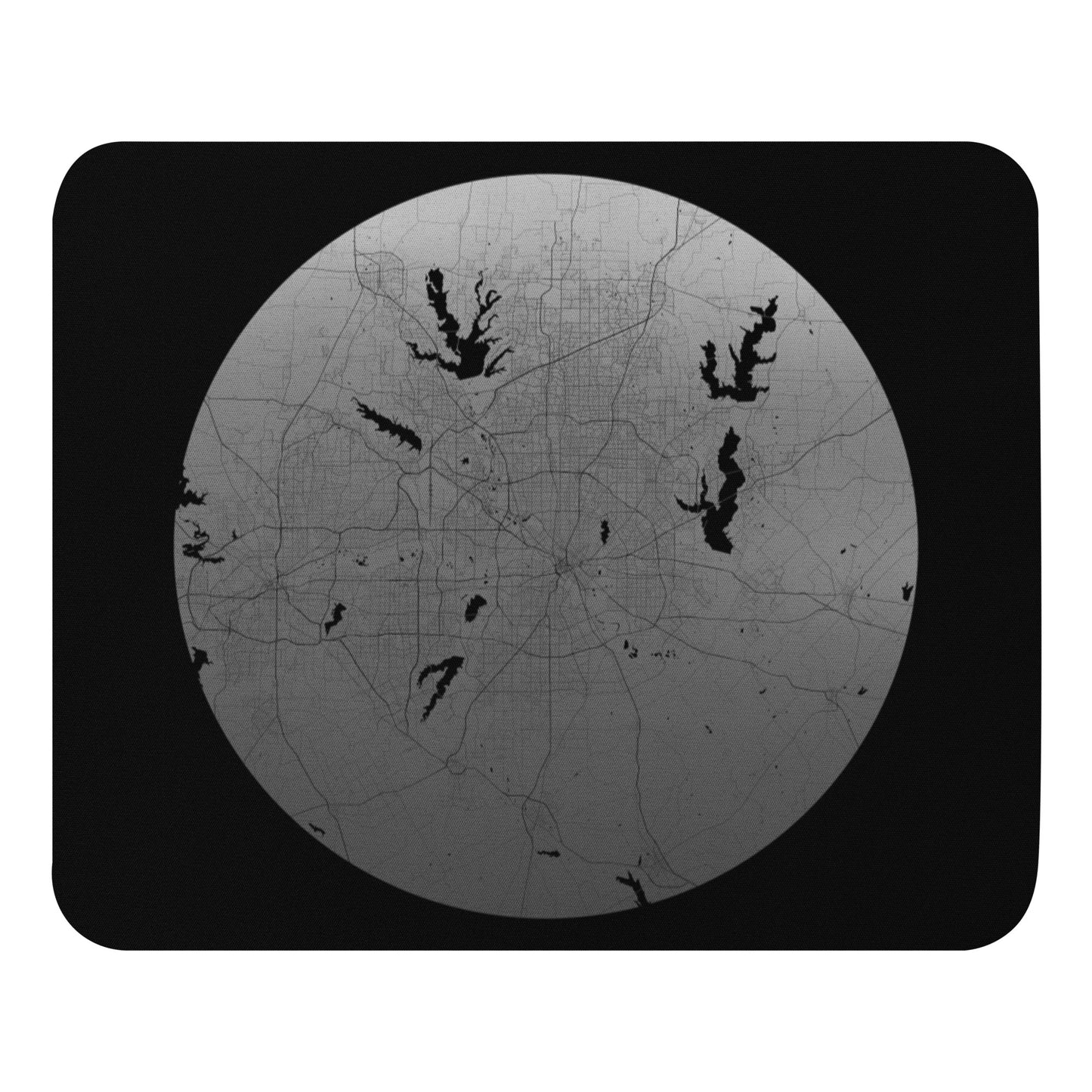 Dallas Silver on Black Map Mouse Pad