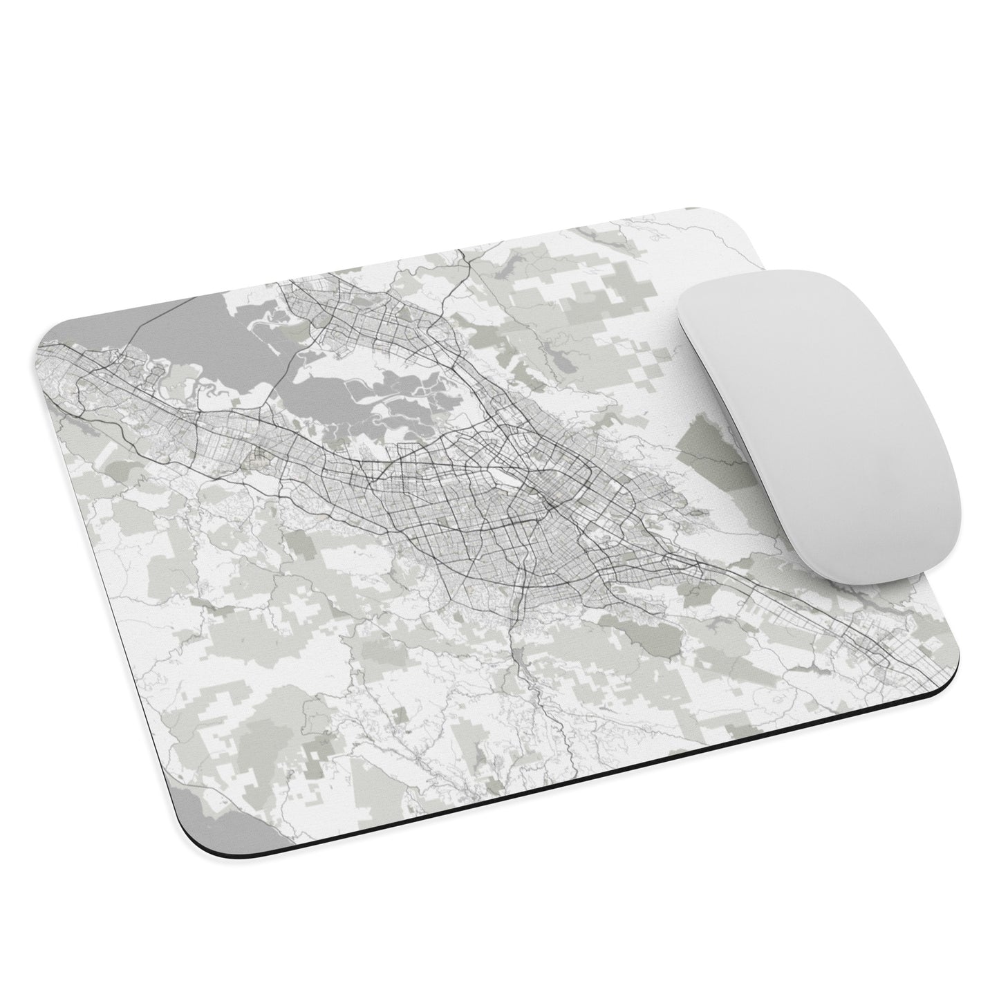 San Jose White Map Mouse Pad