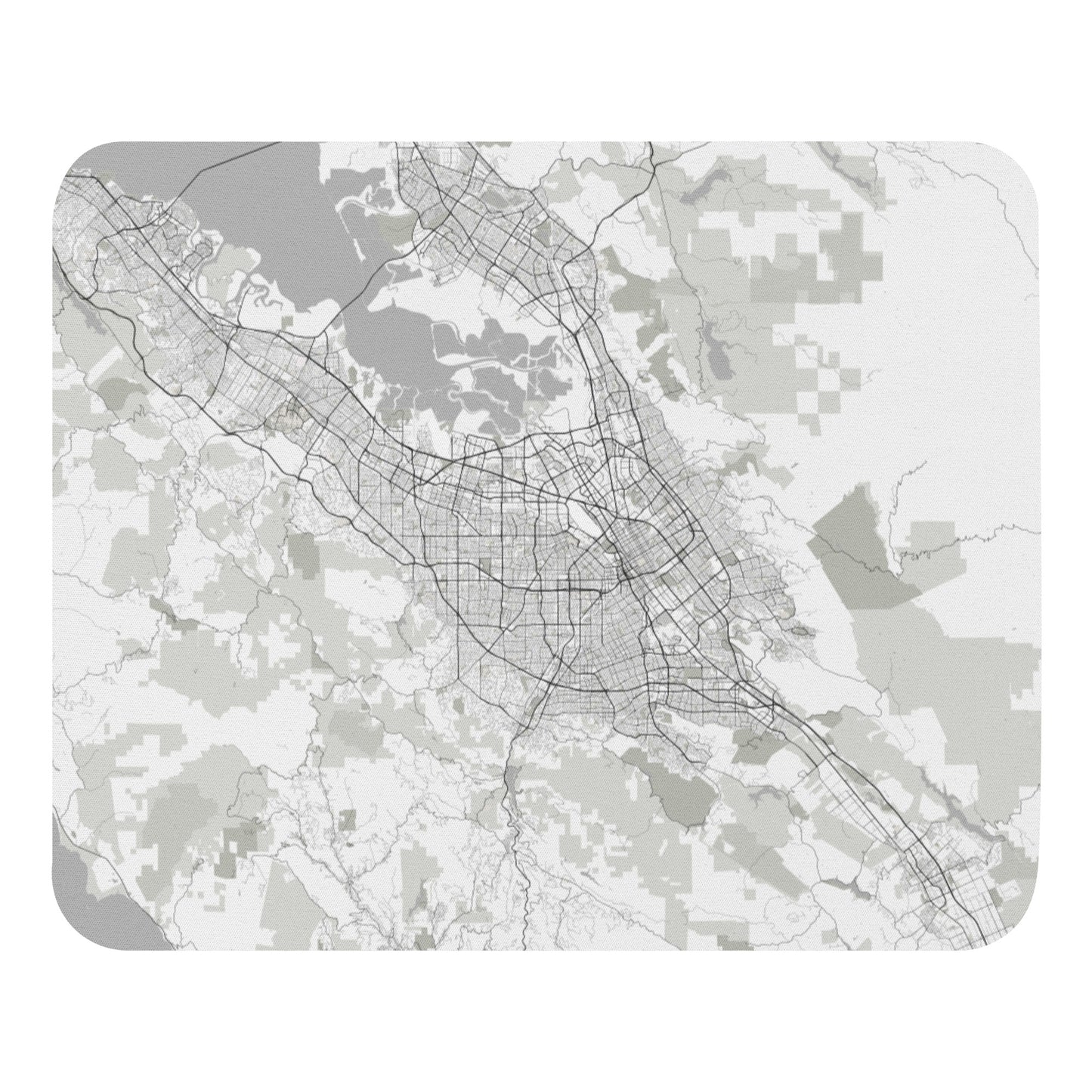 San Jose White Map Mouse Pad