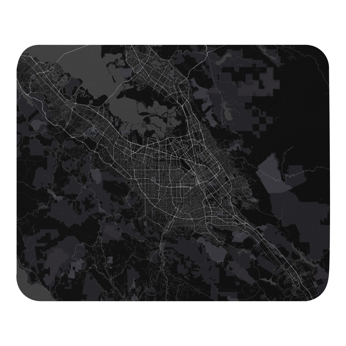 San Jose Black Map Mouse Pad