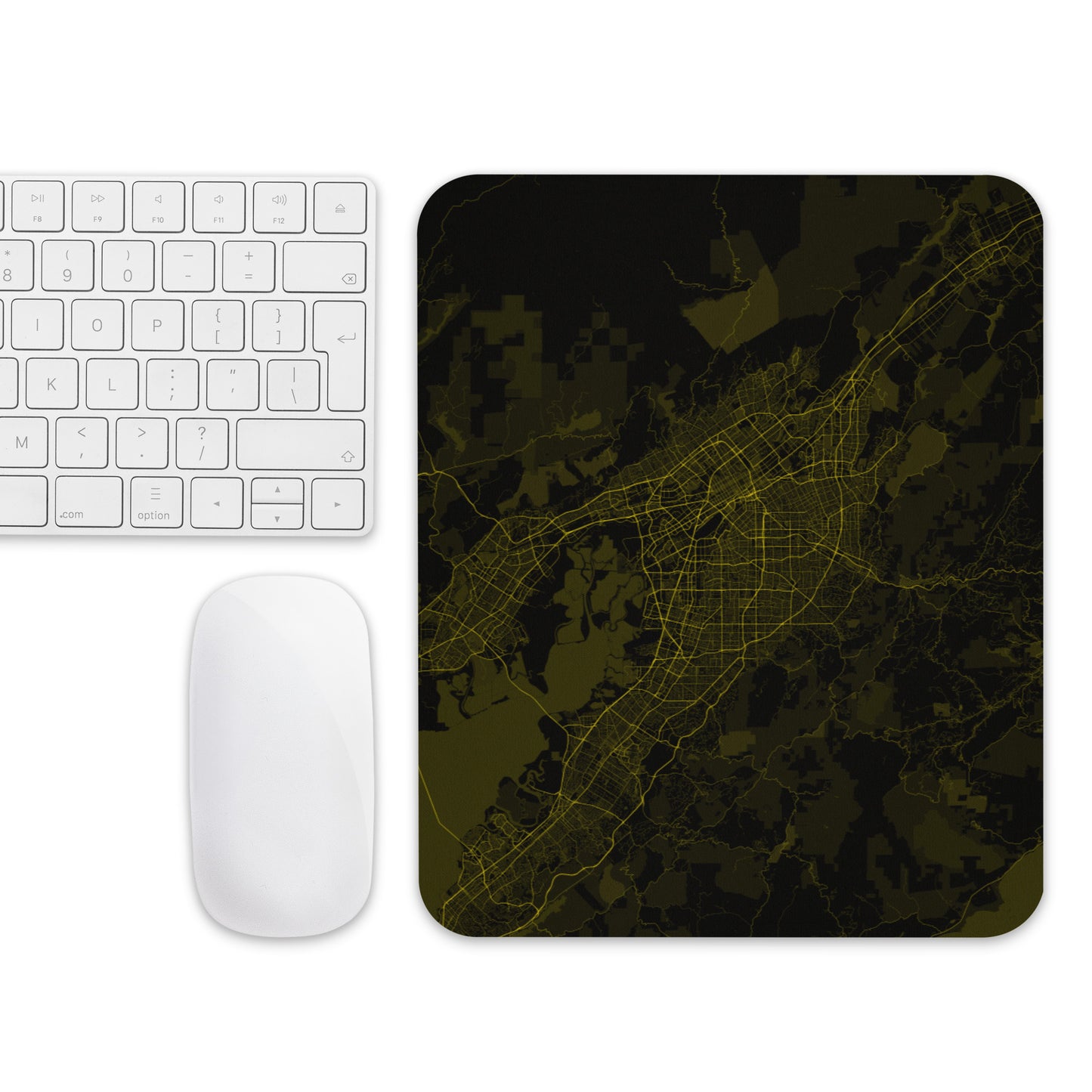 San Jose Black and Yellow Map Mouse Pad