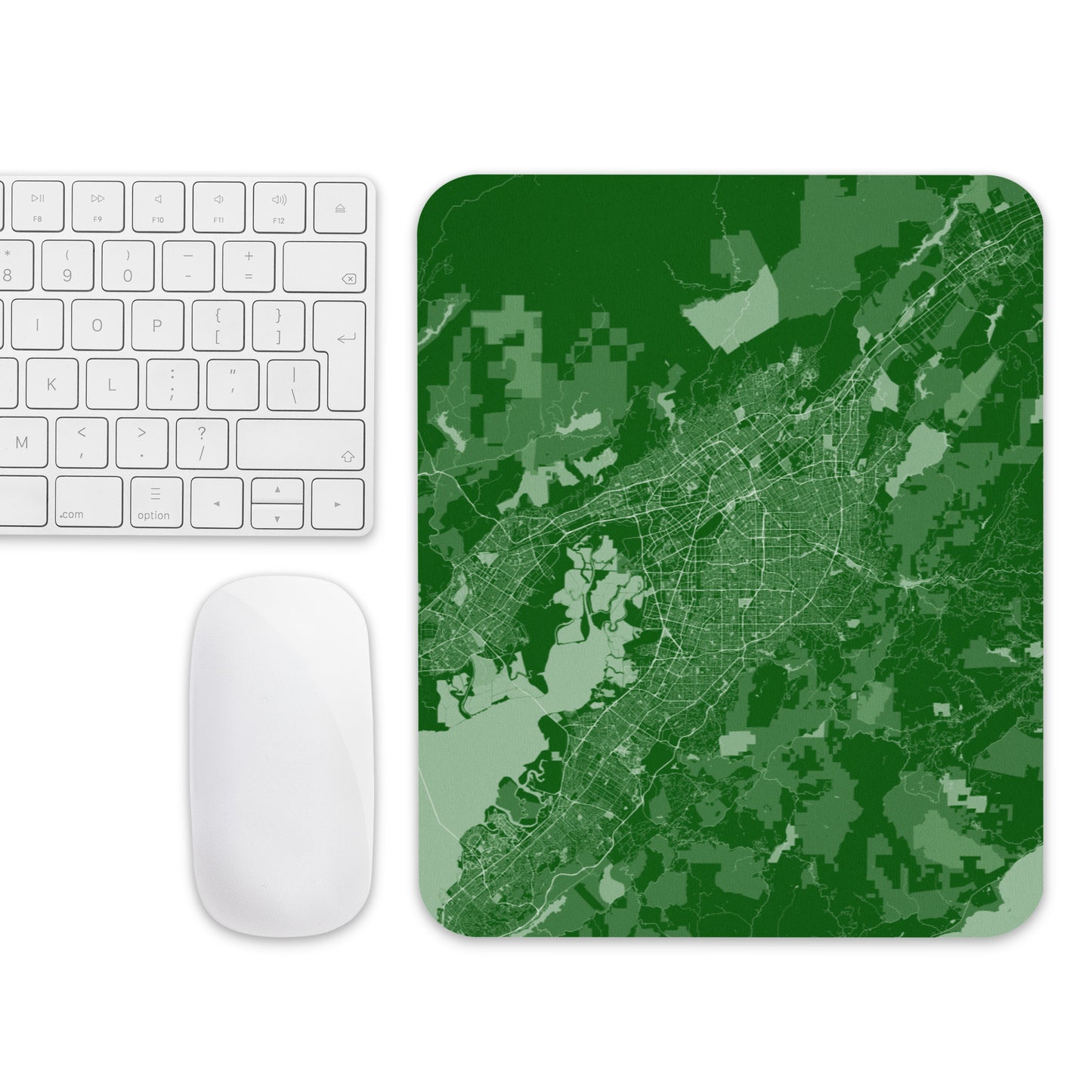 San Jose Green and White Map Mouse Pad