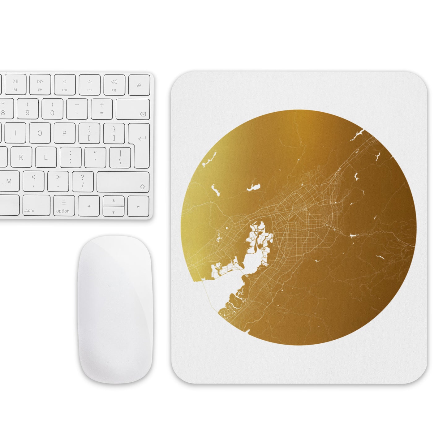 San Jose Gold on White Map Mouse Pad