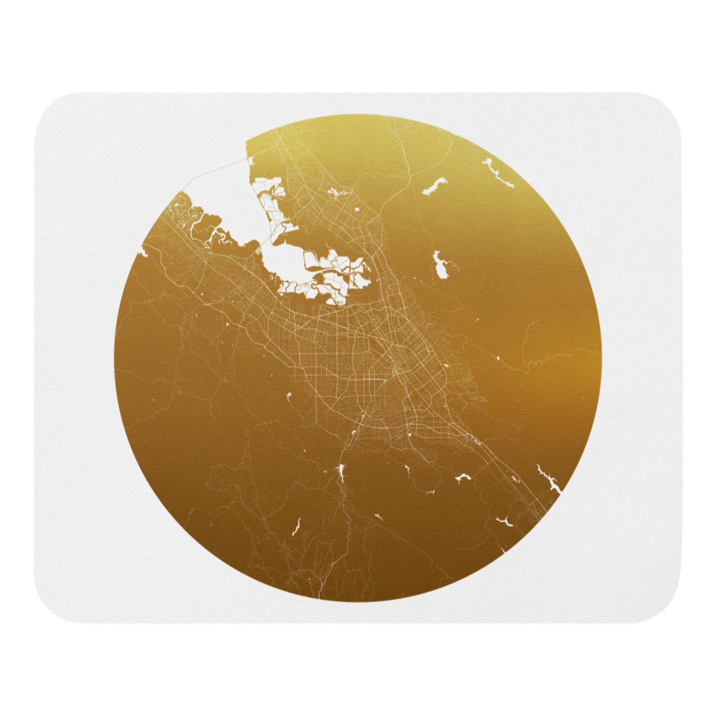 San Jose Gold on White Map Mouse Pad