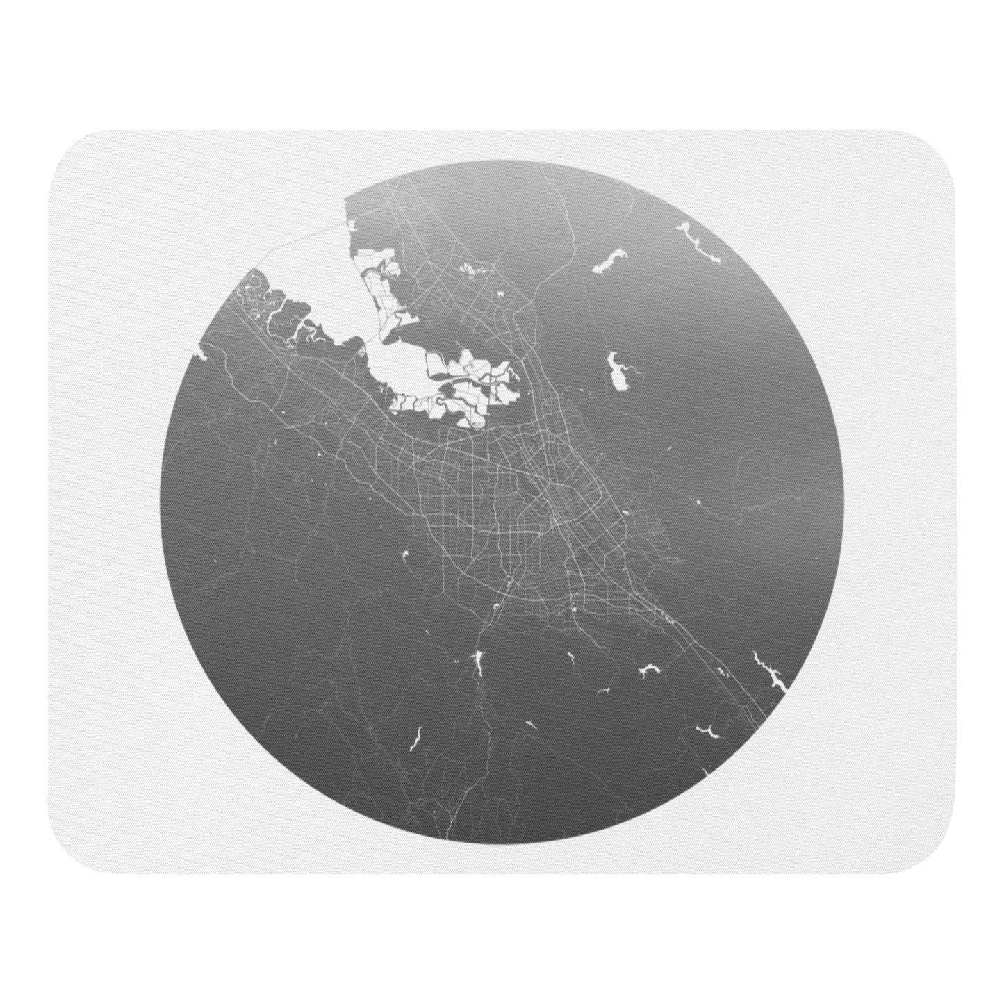 San Jose Silver on White Map Mouse Pad