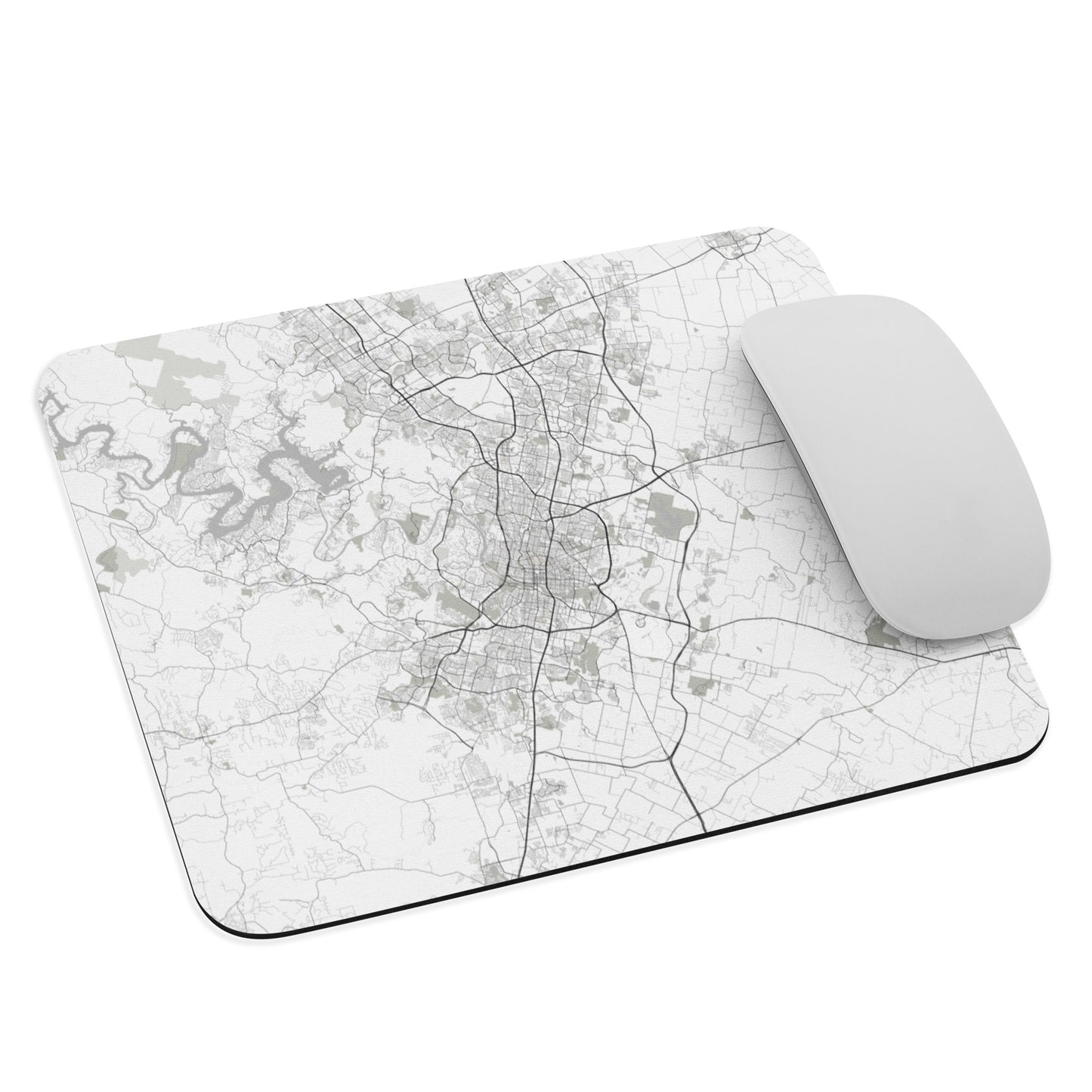 Austin White Map Mouse Pad