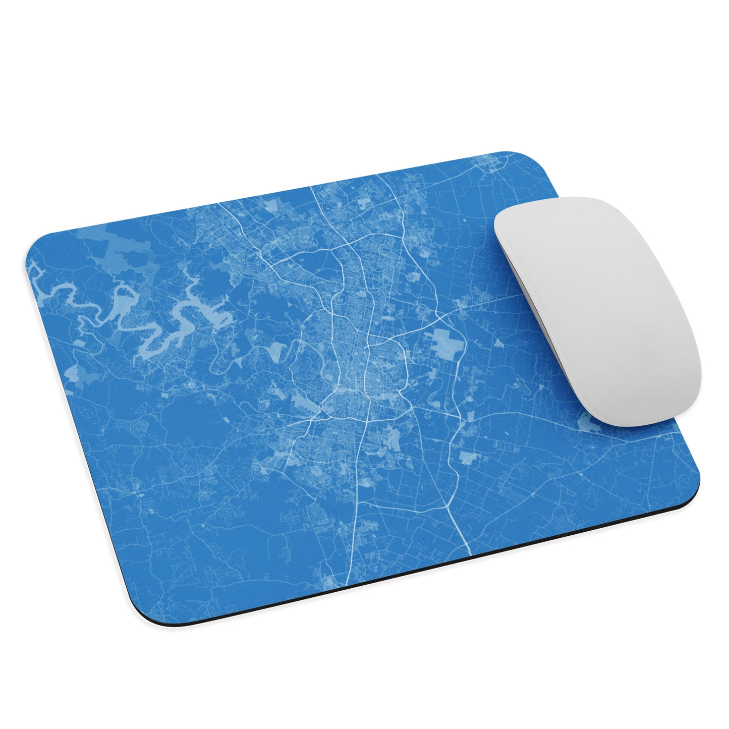 Austin Blue and White Map Mouse Pad