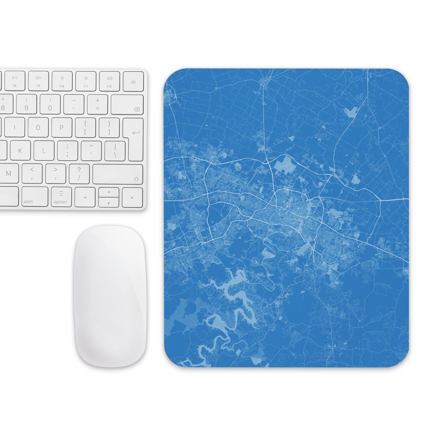 Austin Blue and White Map Mouse Pad