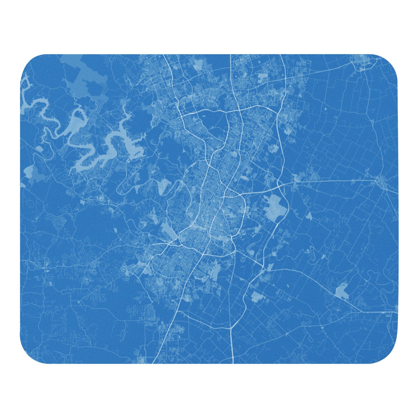 Austin Blue and White Map Mouse Pad