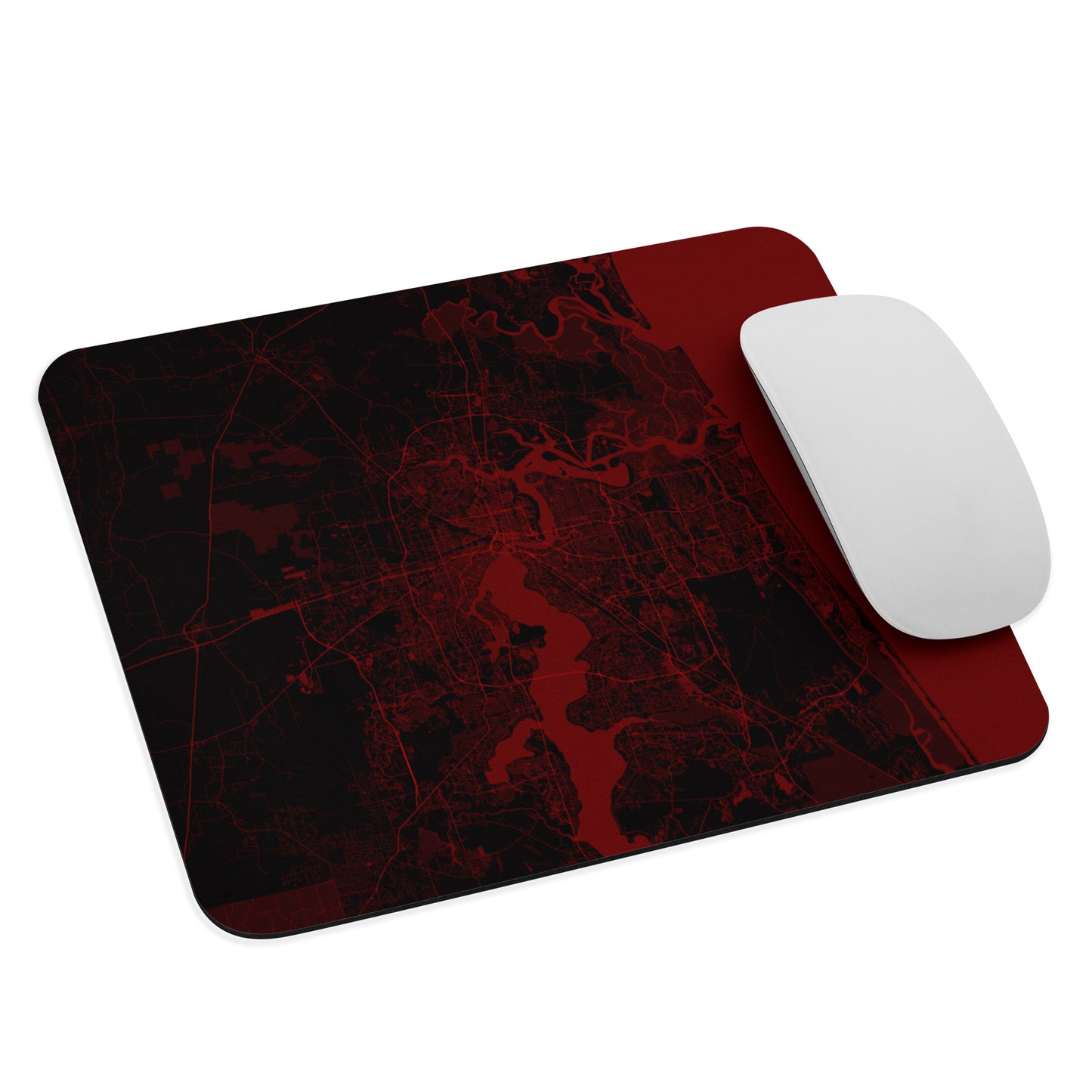 Jacksonville Black and Red Map Mouse Pad