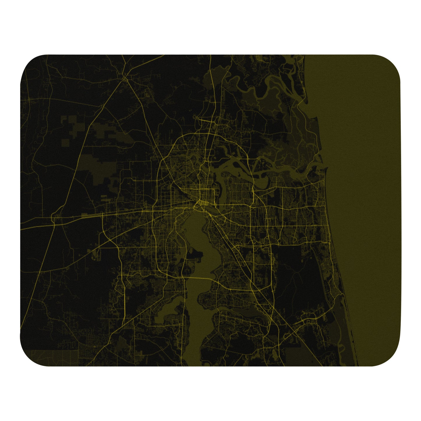 Jacksonville Black and Yellow Map Mouse Pad