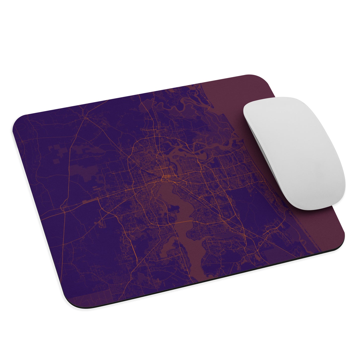 Jacksonville Purple and Orange Map Mouse Pad