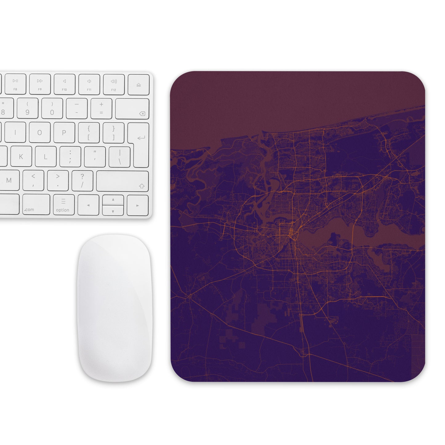 Jacksonville Purple and Orange Map Mouse Pad