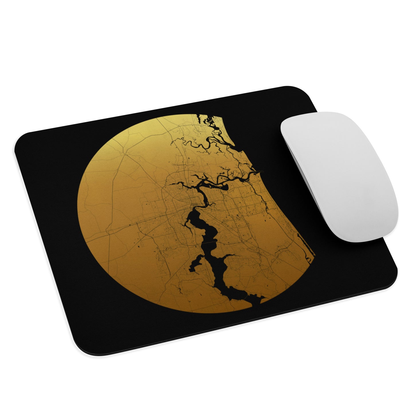 Jacksonville Gold on Black Map Mouse Pad