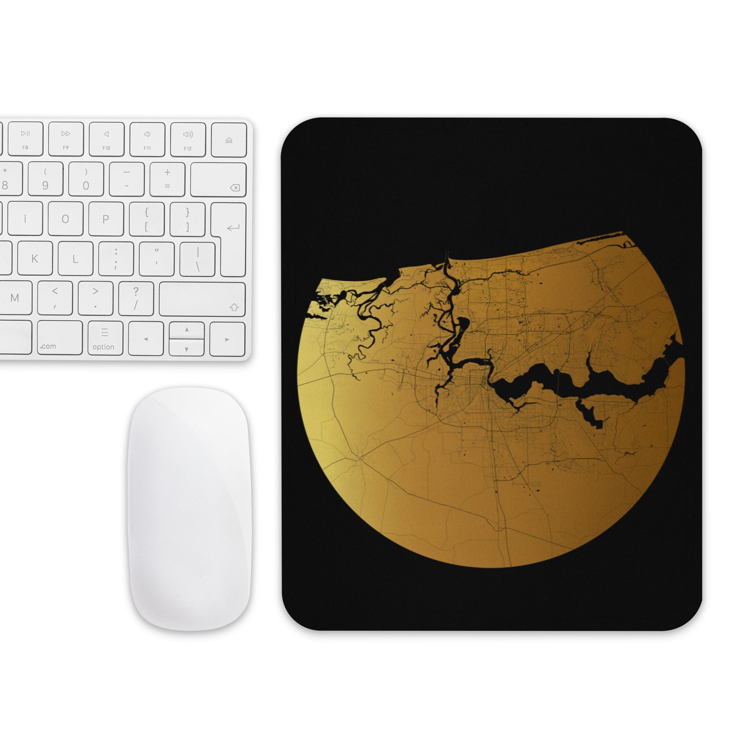 Jacksonville Gold on Black Map Mouse Pad