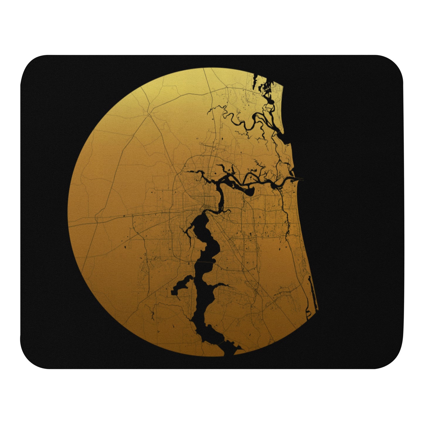 Jacksonville Gold on Black Map Mouse Pad