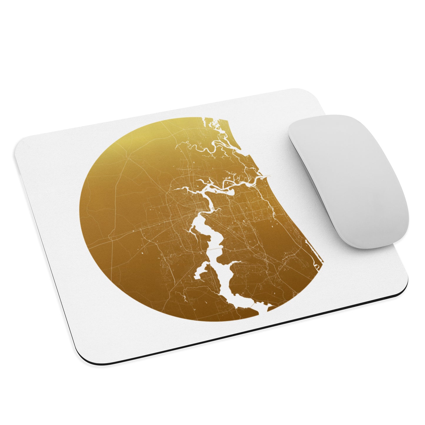 Jacksonville Gold on White Map Mouse Pad