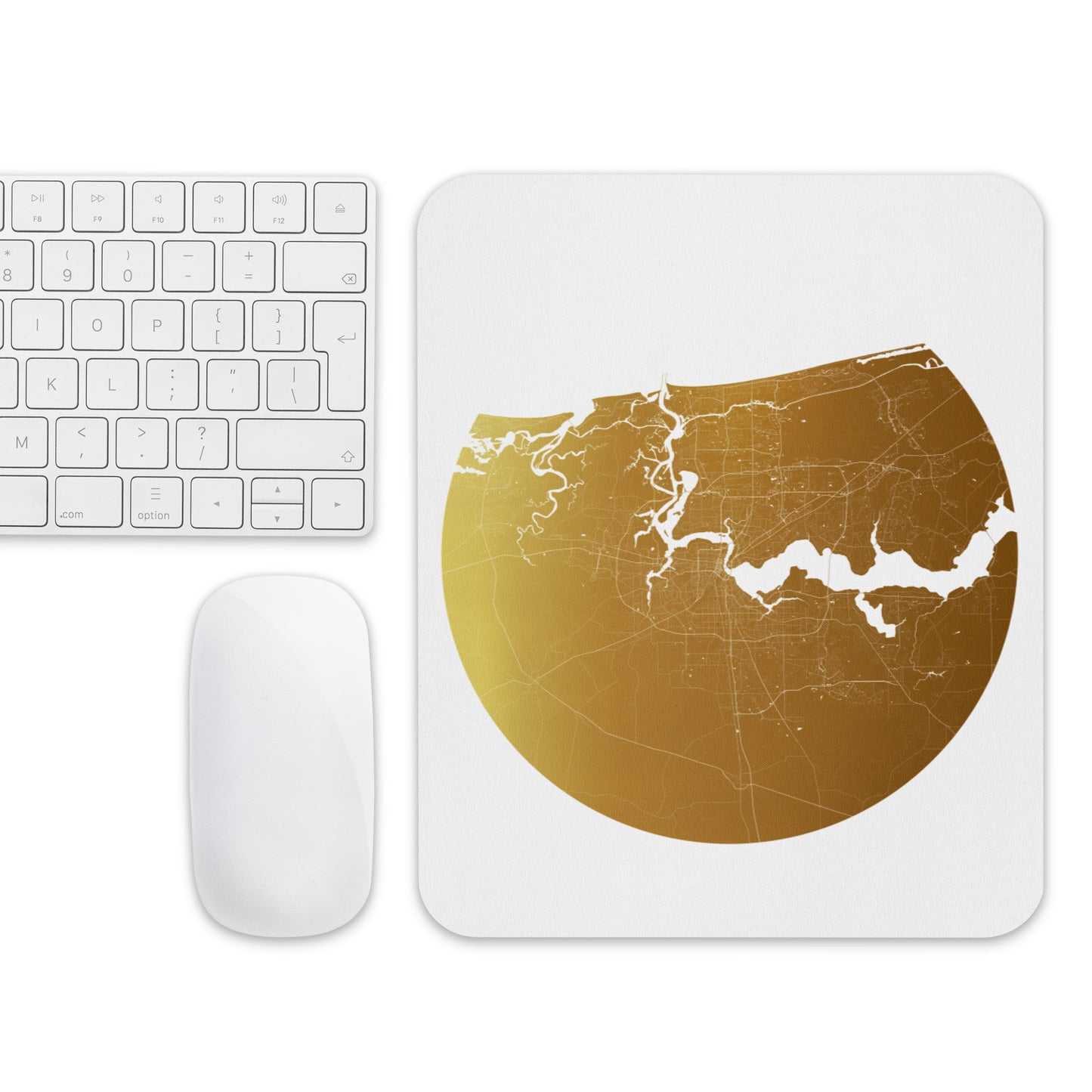 Jacksonville Gold on White Map Mouse Pad