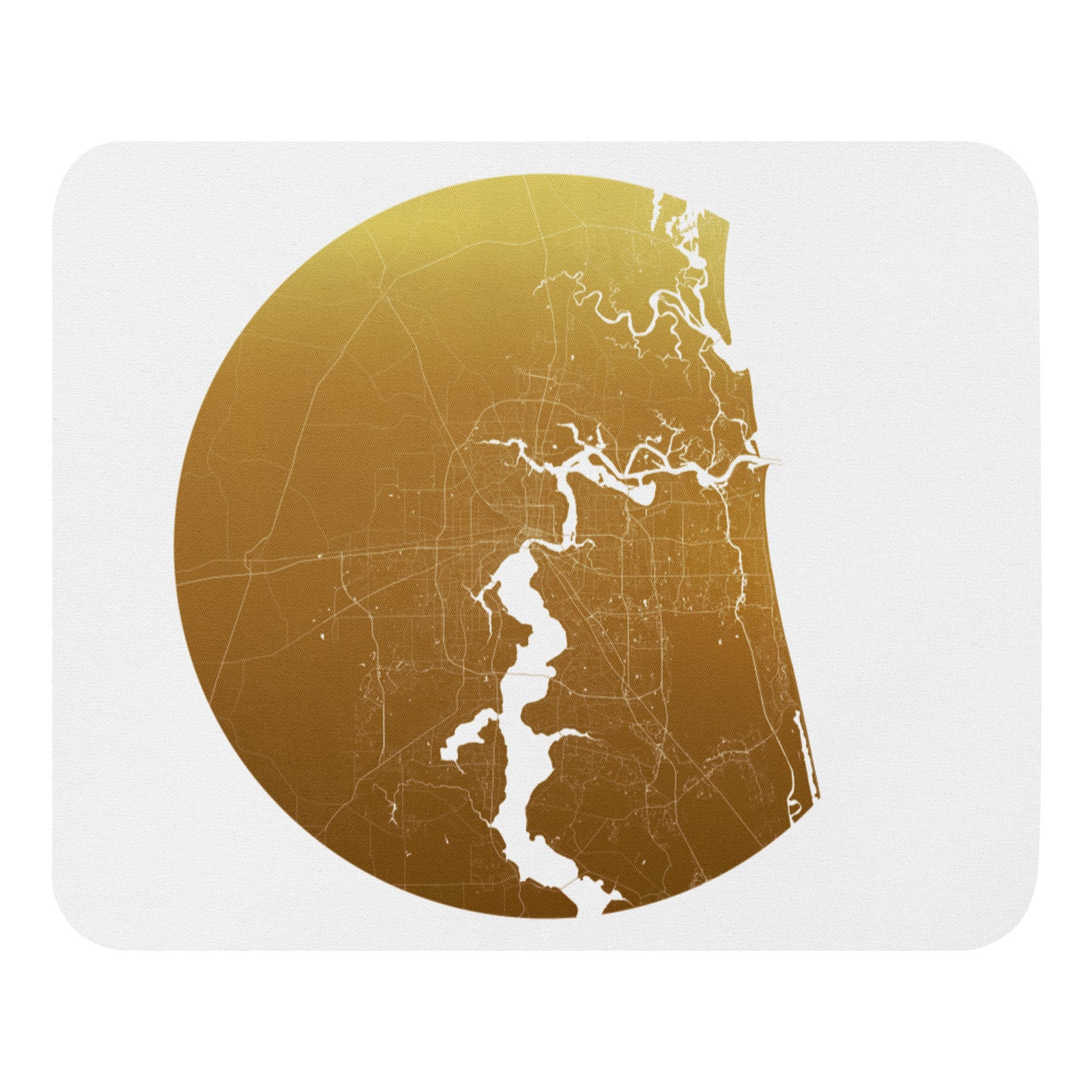 Jacksonville Gold on White Map Mouse Pad