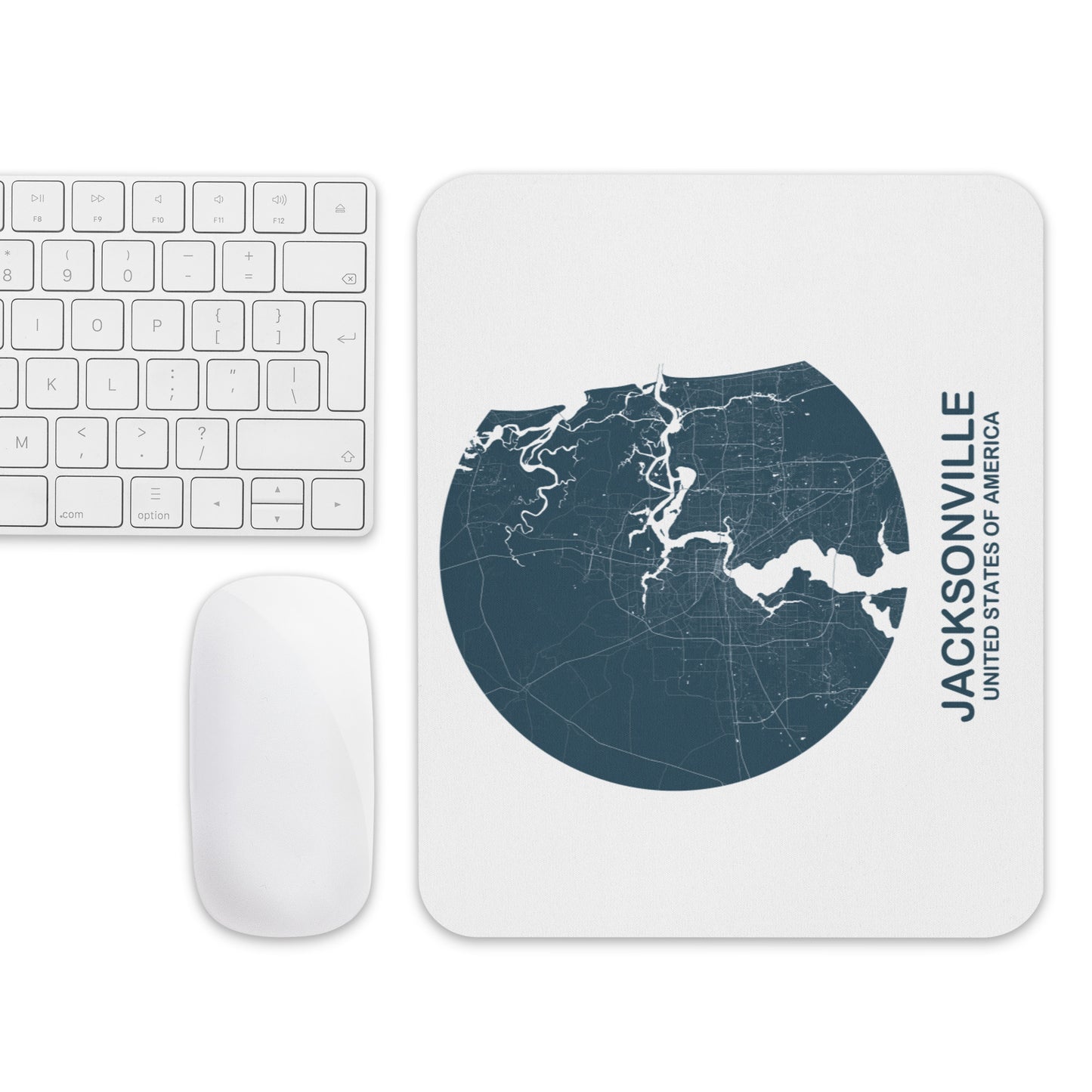 Jacksonville Circular Blue Map Mouse Pad