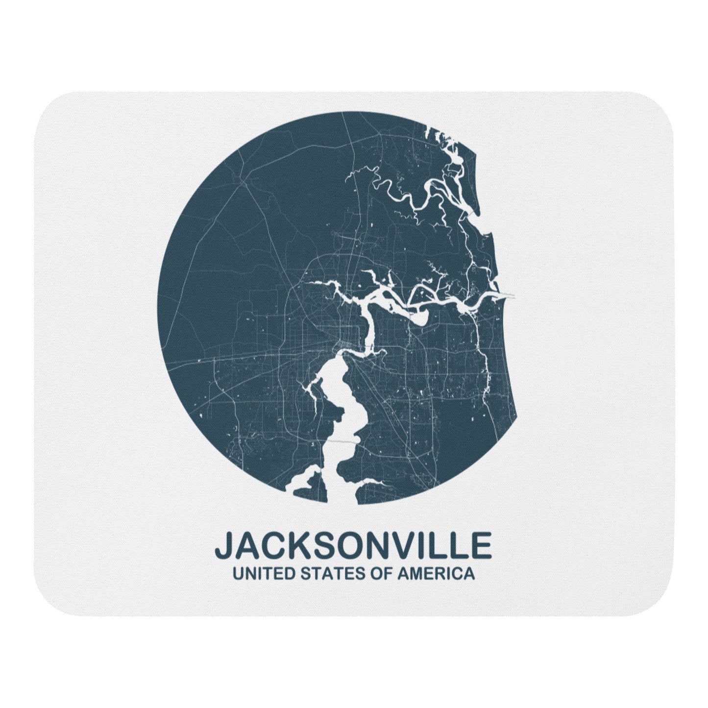 Jacksonville Circular Blue Map Mouse Pad