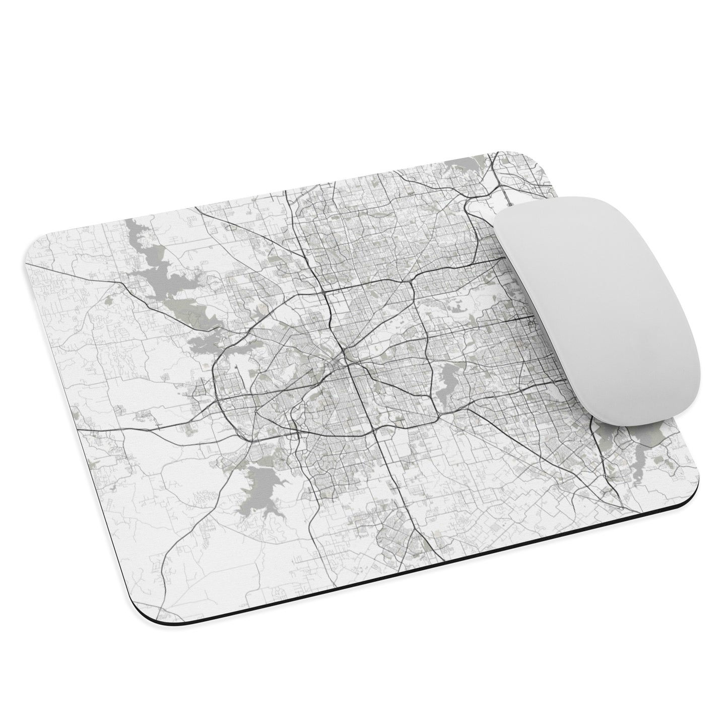 Fort Worth White Map Mouse Pad