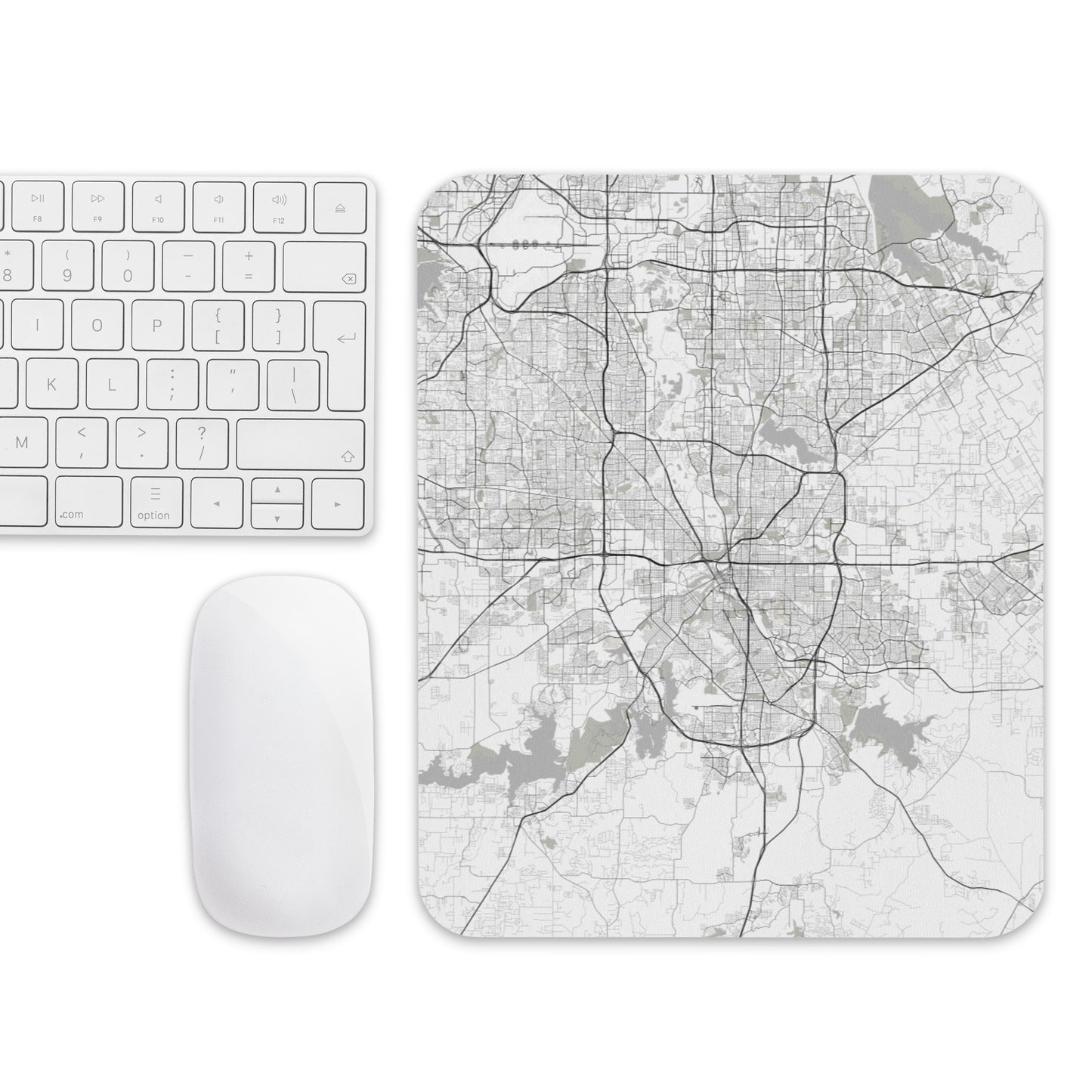 Fort Worth White Map Mouse Pad