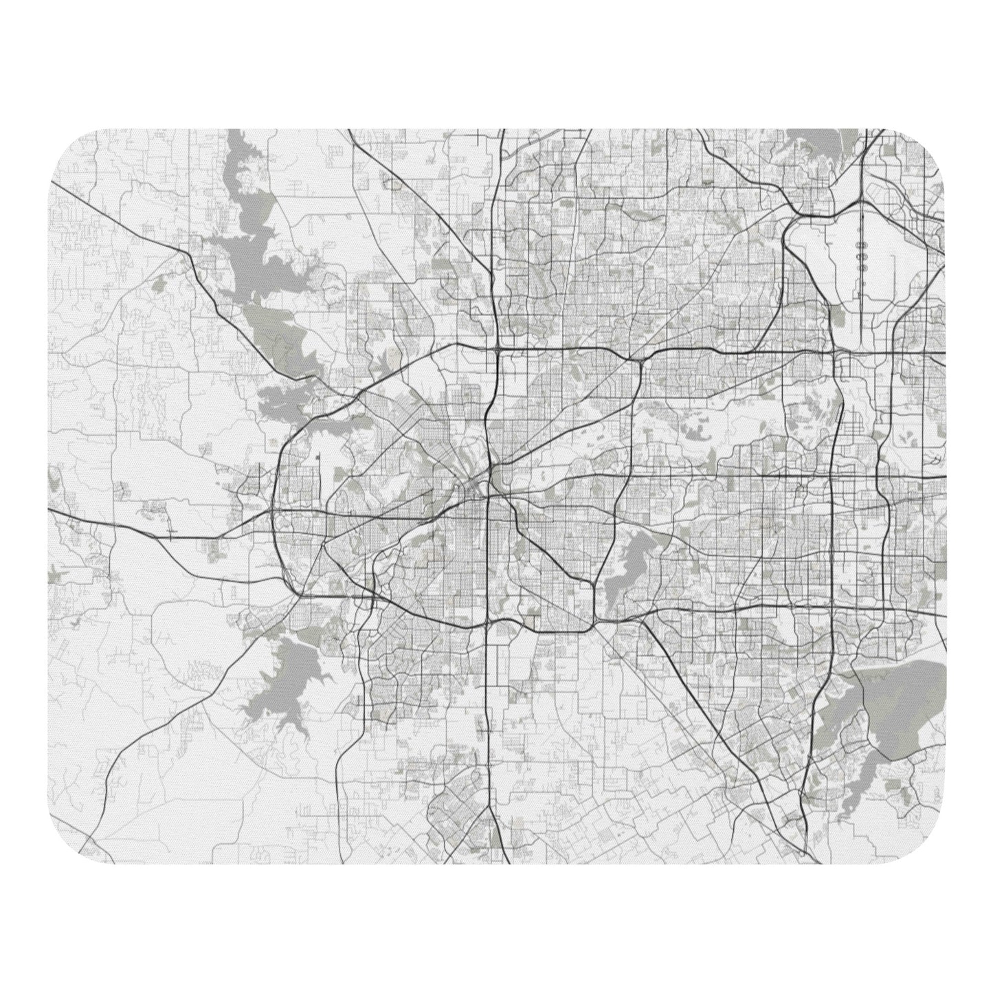 Fort Worth White Map Mouse Pad