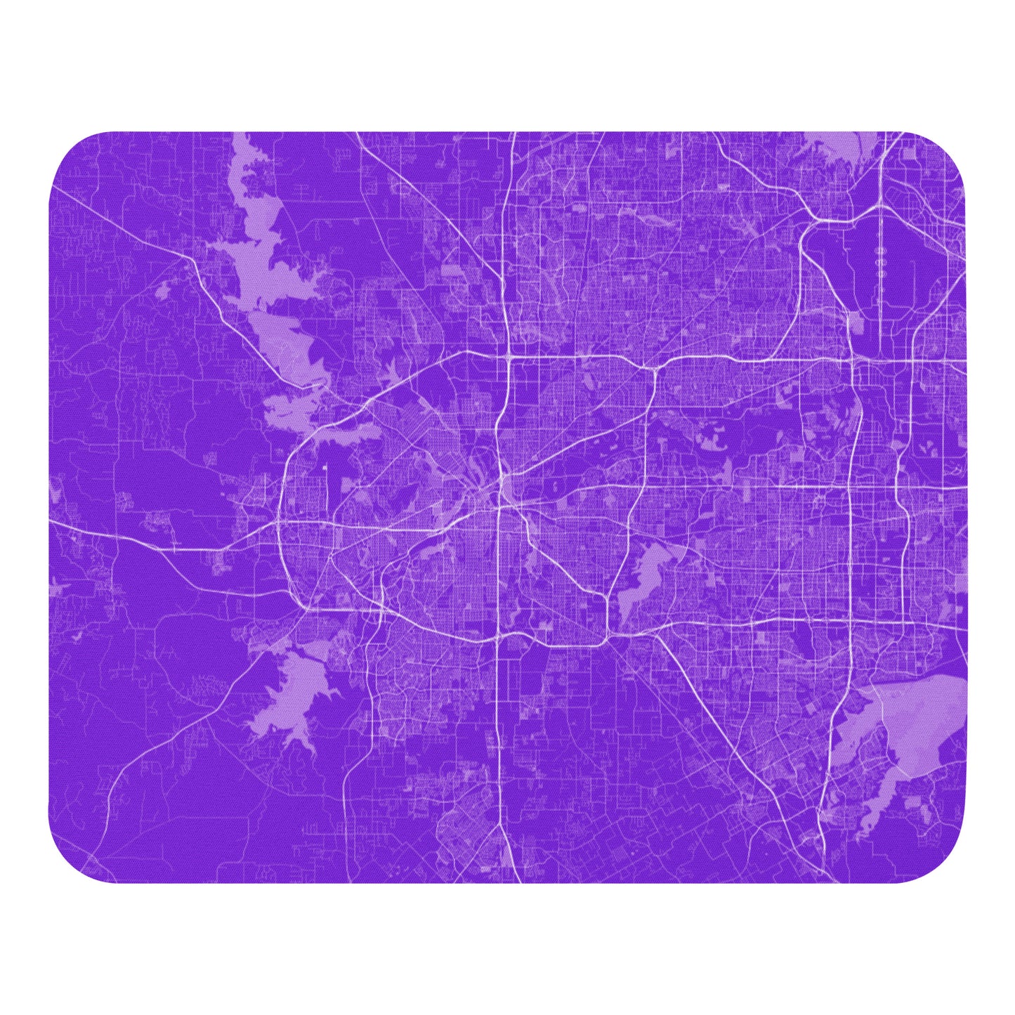 Fort Worth Purple and White Map Mouse Pad