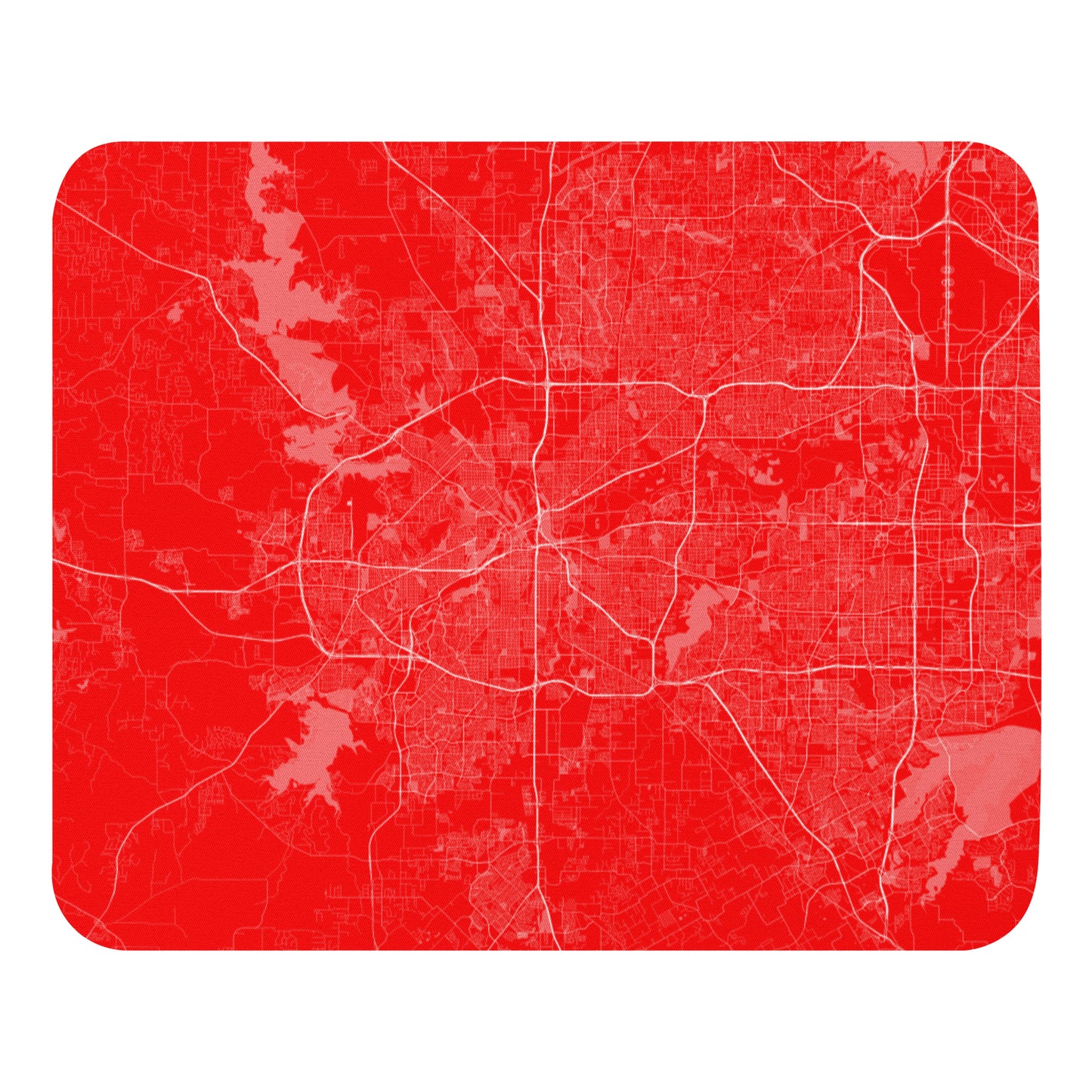 Fort Worth Red and White Map Mouse Pad