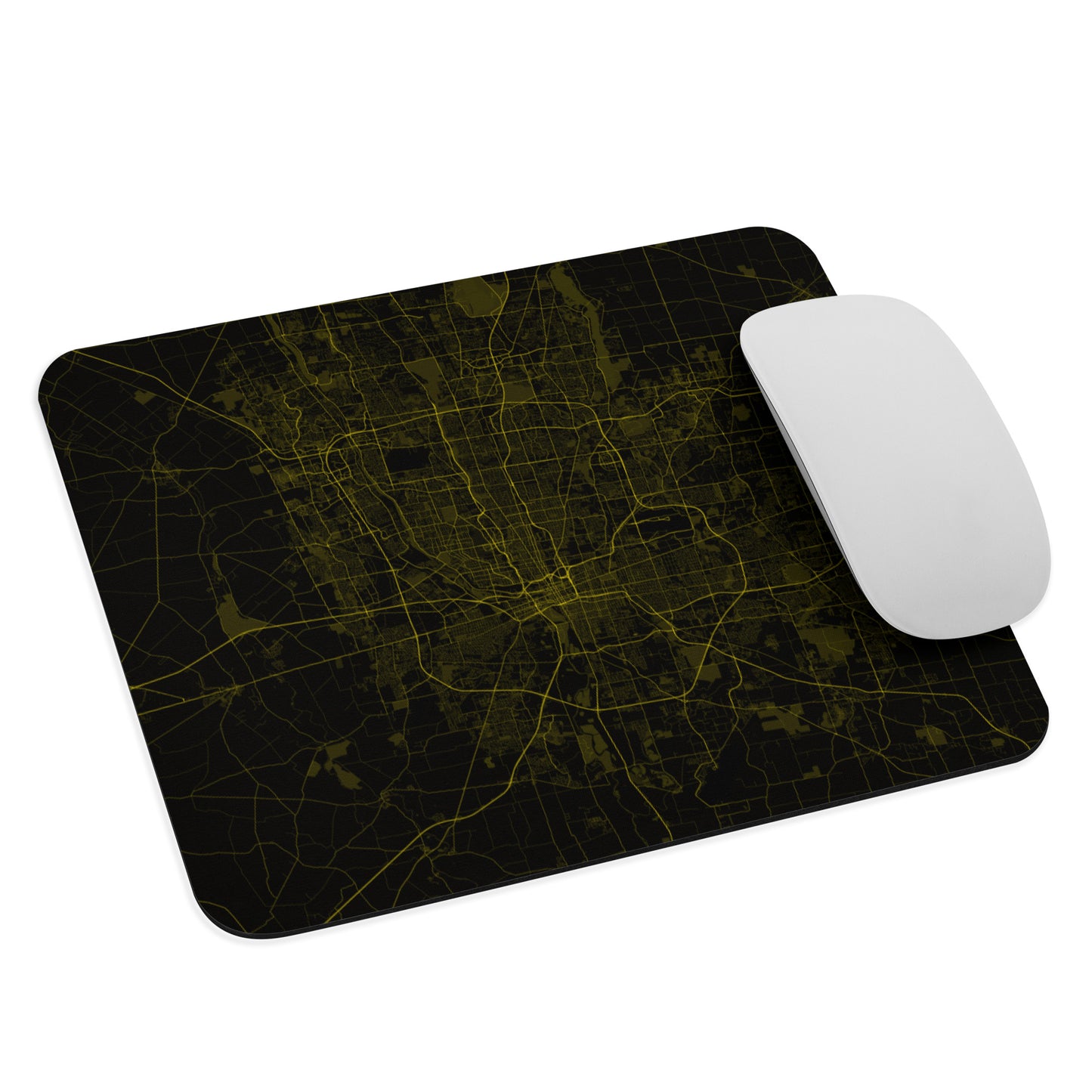 Columbus Black and Yellow Map Mouse Pad