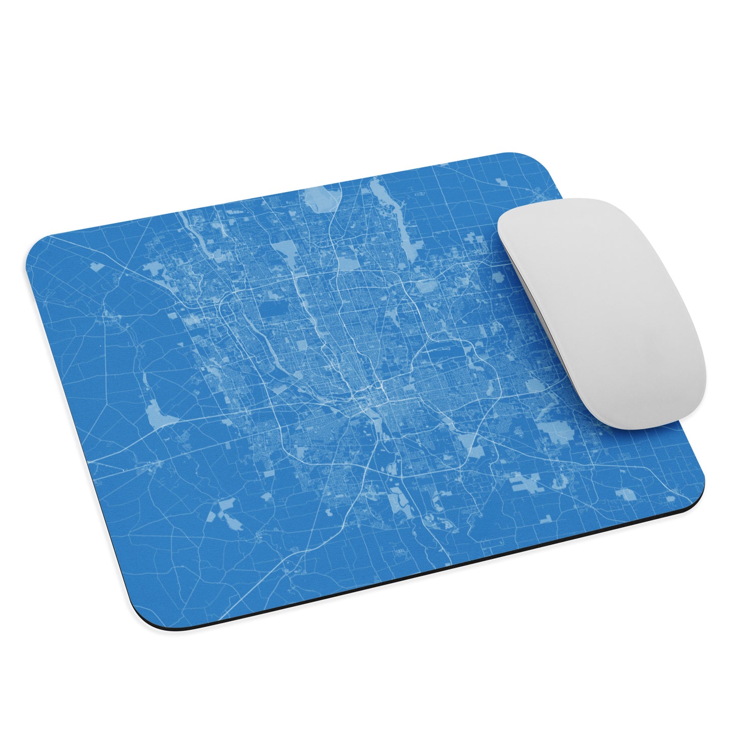 Columbus Blue and White Map Mouse Pad