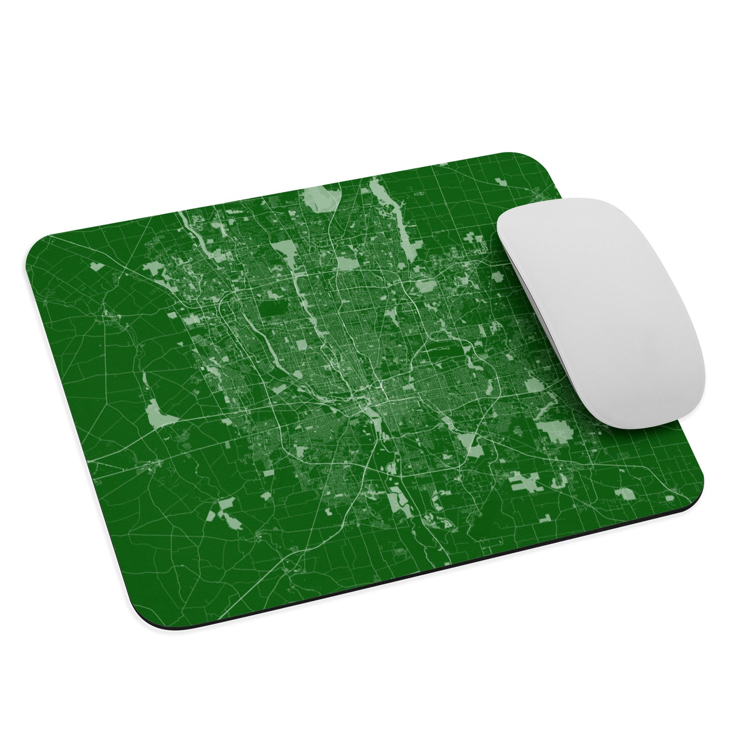 Columbus Green and White Map Mouse Pad