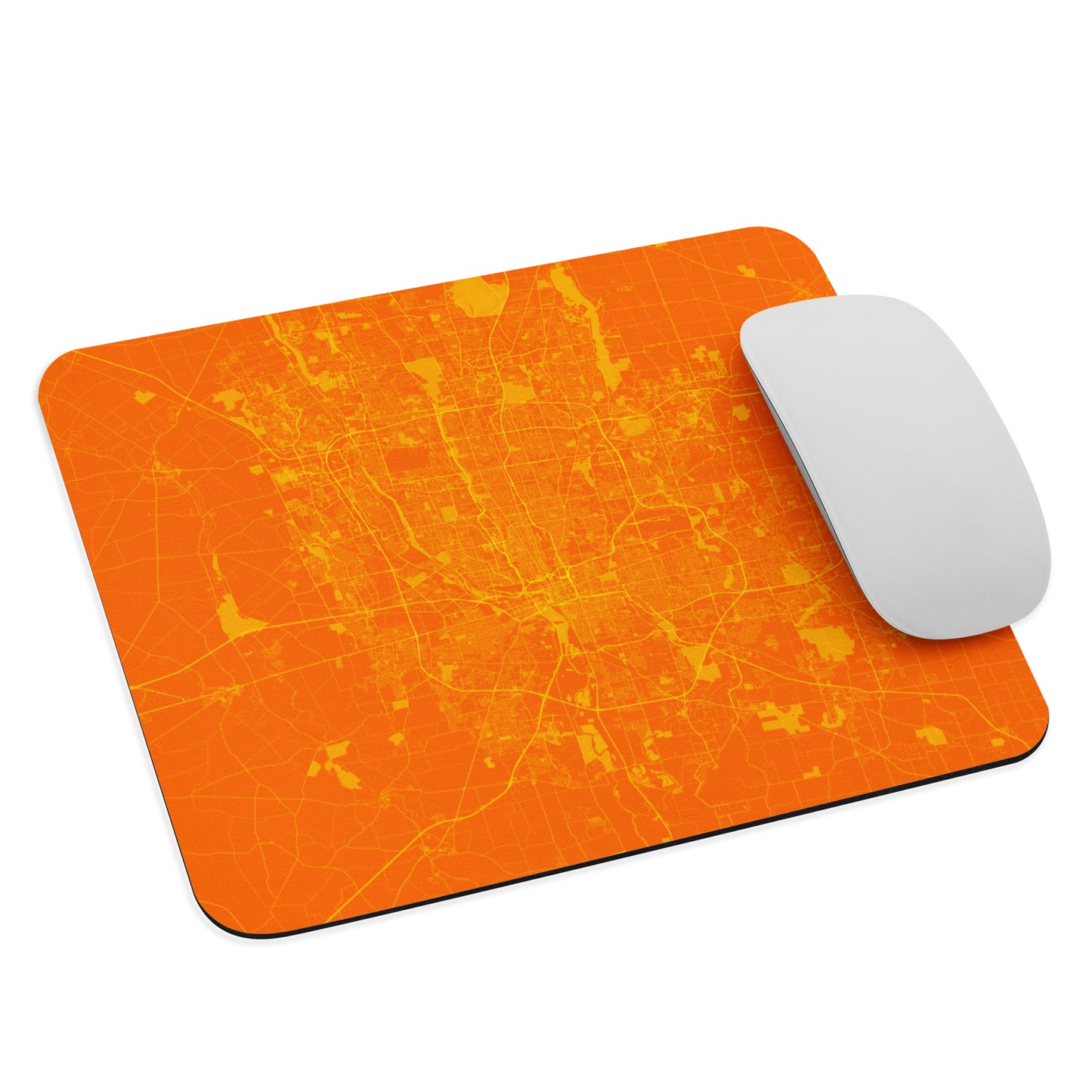 Columbus Orange and Yellow Map Mouse Pad