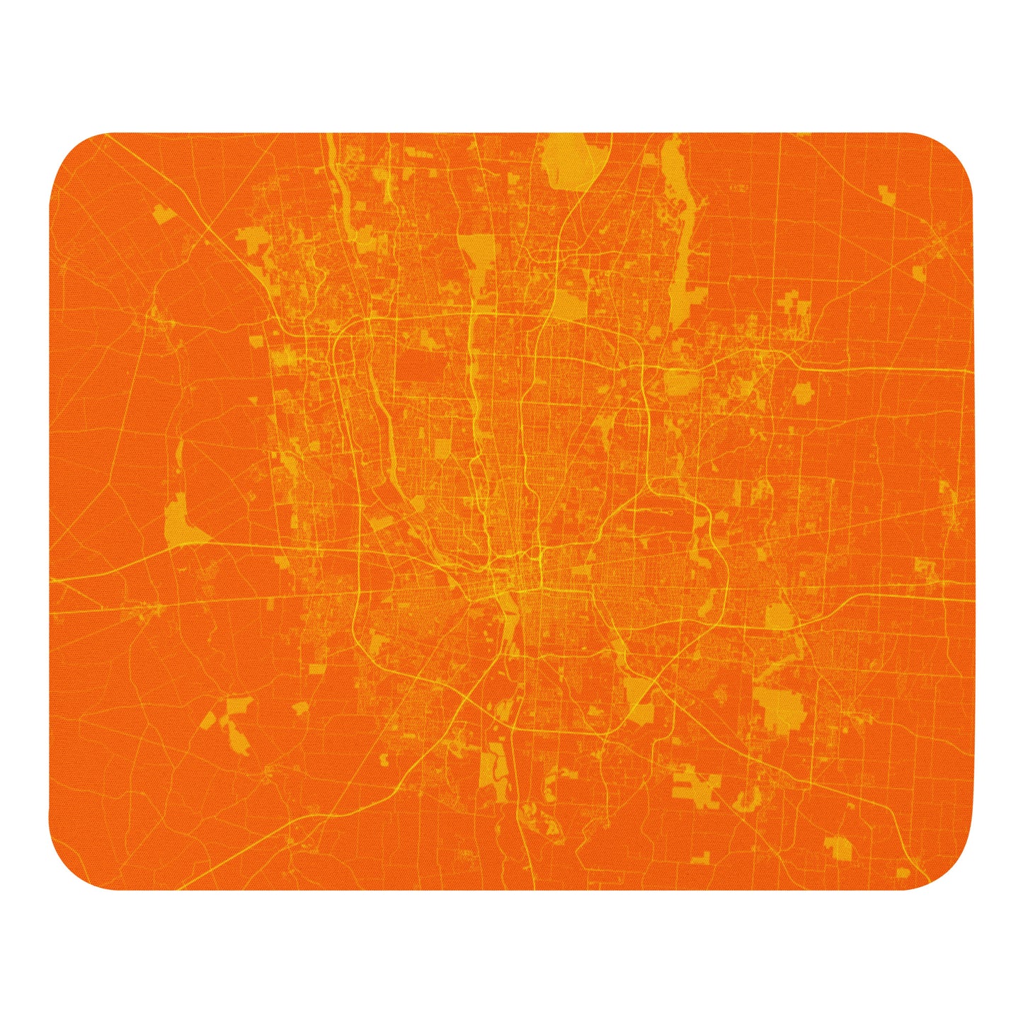 Columbus Orange and Yellow Map Mouse Pad